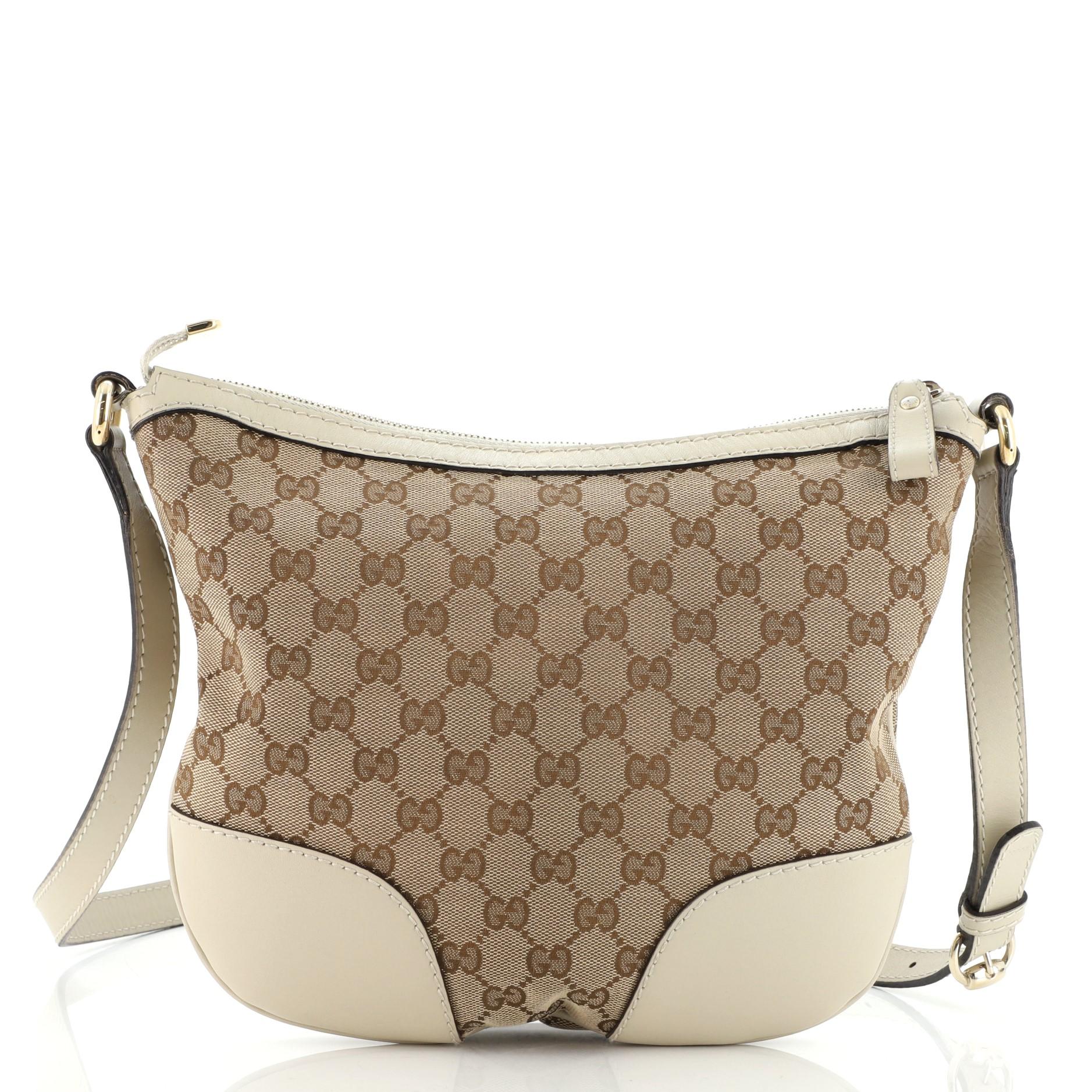Gucci Lovely Hearts Interlocking G Crossbody Bag GG Canvas with Leather In Fair Condition In NY, NY