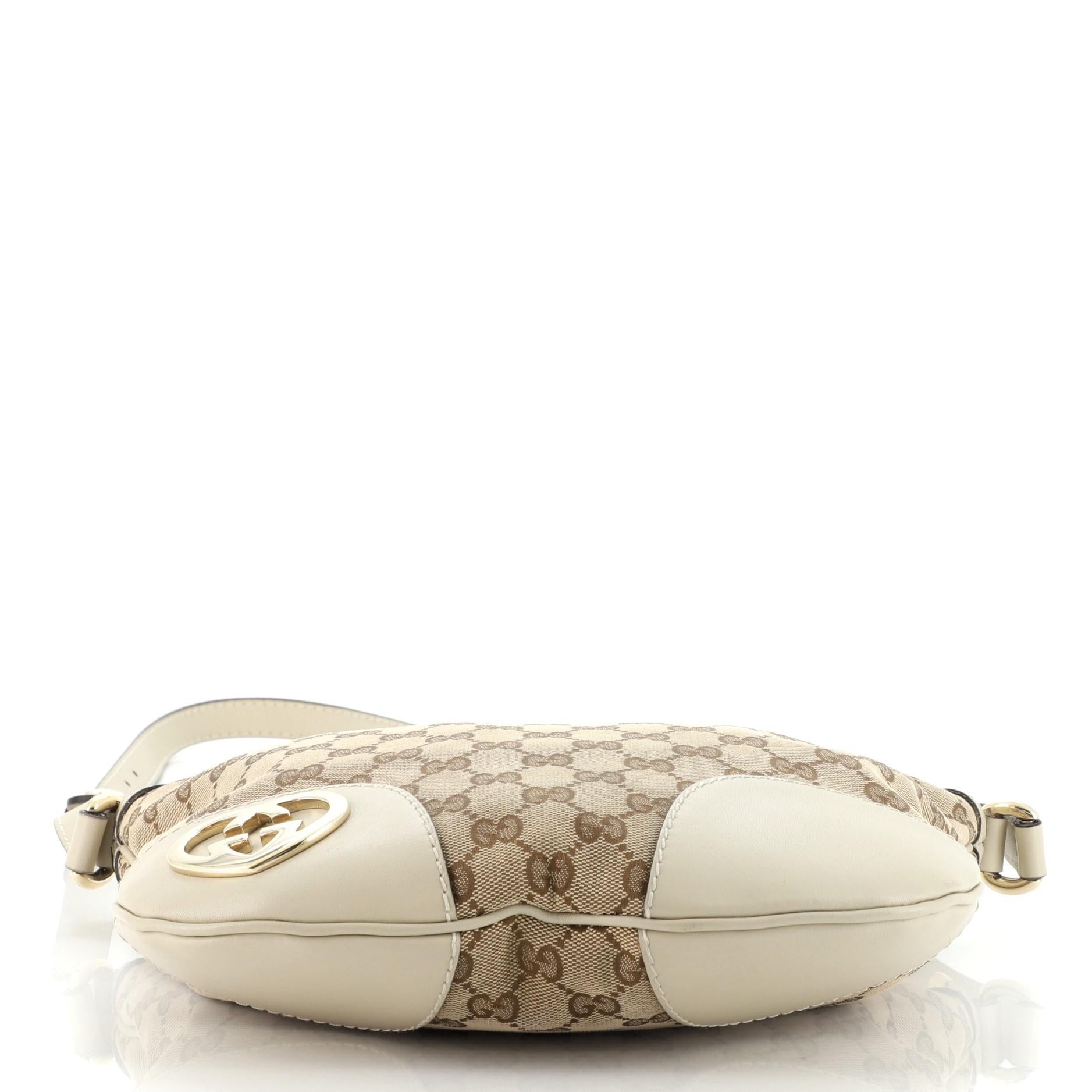 Gucci Lovely Hearts Interlocking G Umhängetasche GG aus Segeltuch mit Leder für Damen oder Herren