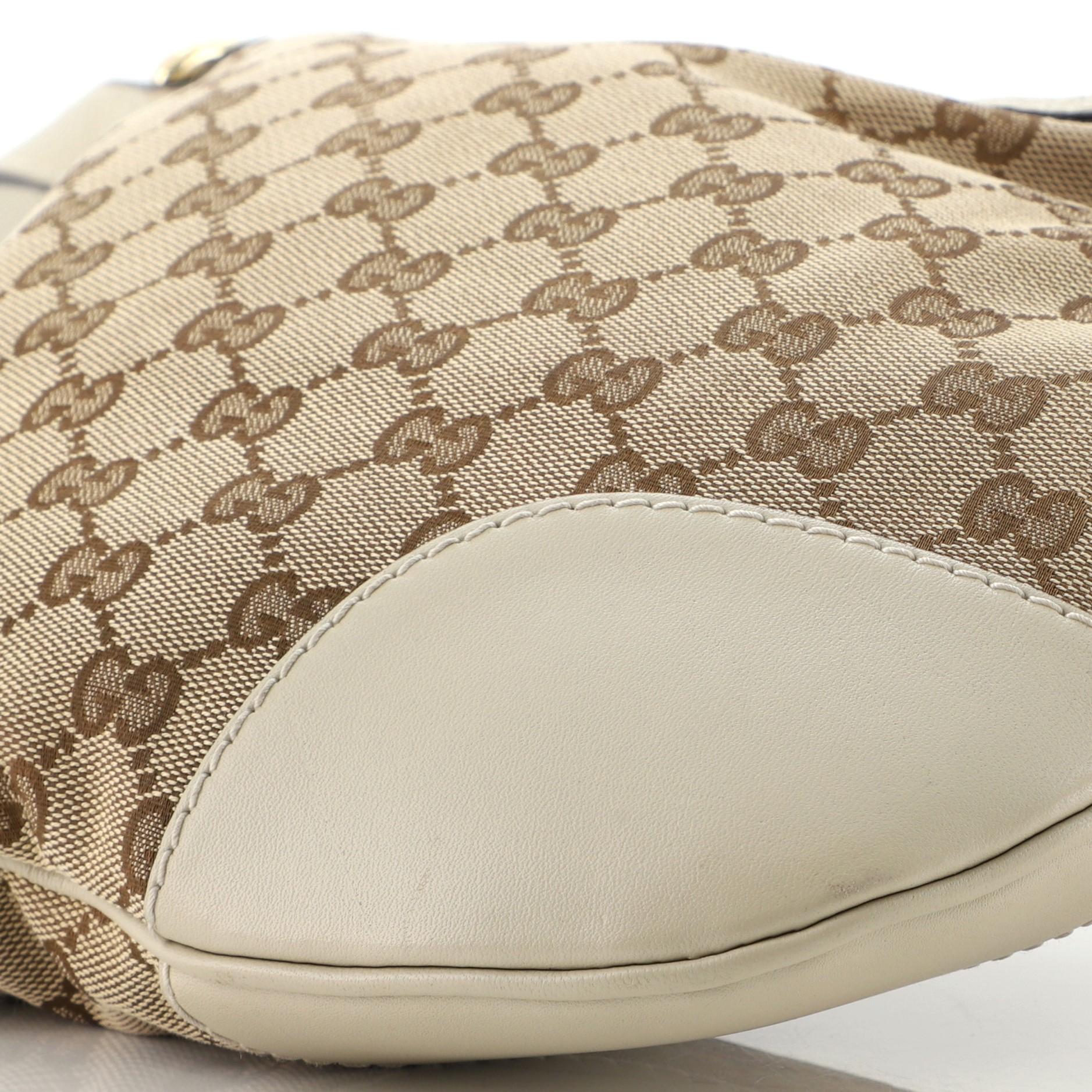 Gucci Lovely Hearts Interlocking G Umhängetasche GG aus Segeltuch mit Leder 2