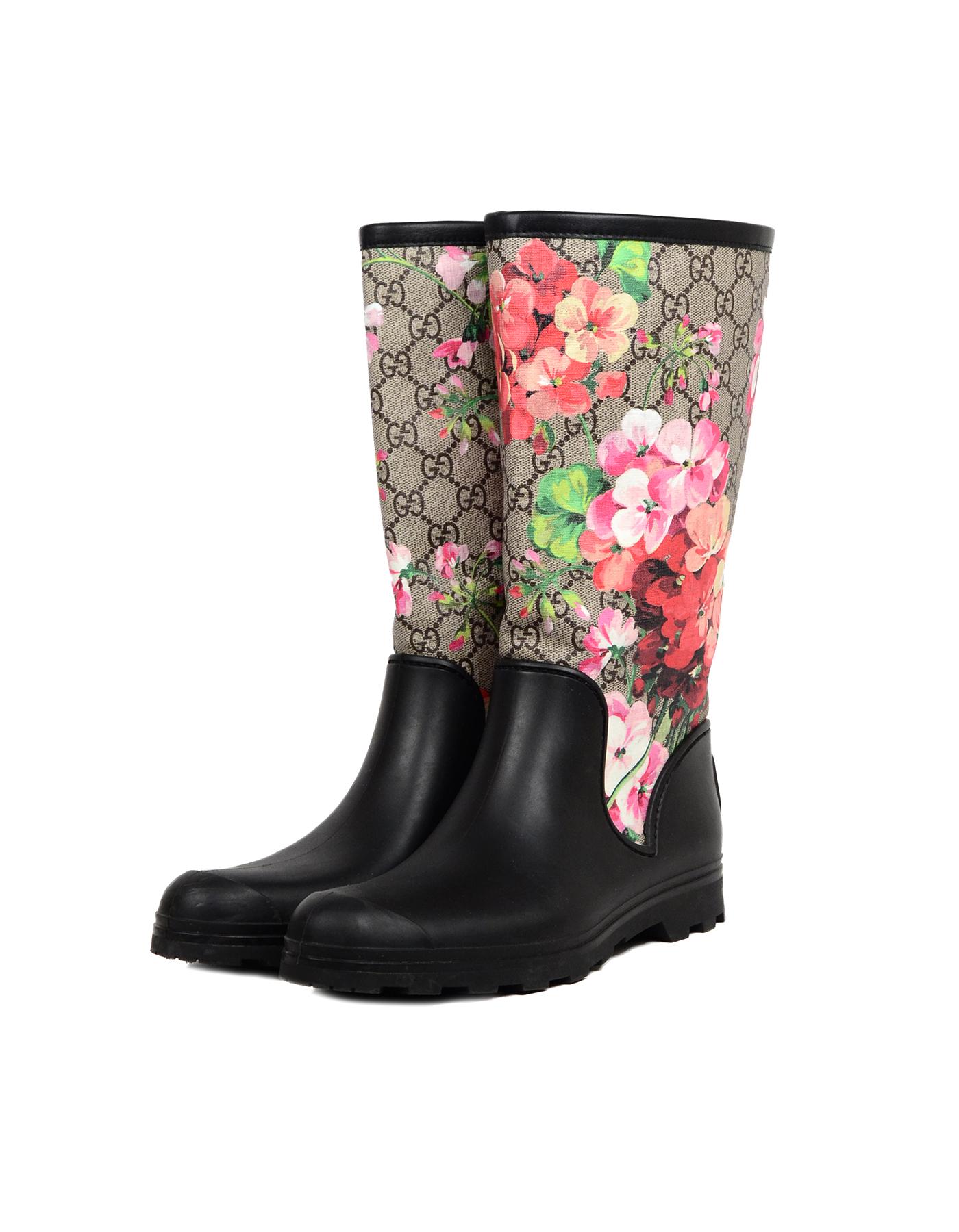 gucci floral rain boots