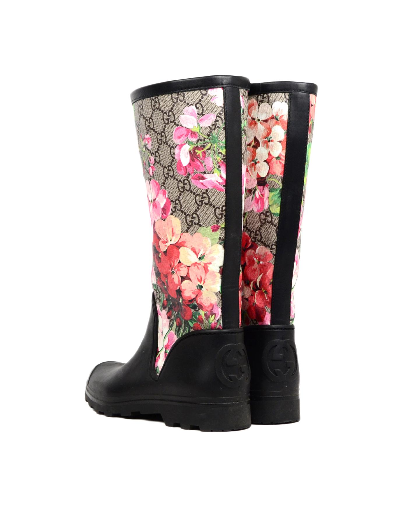 gucci floral rain boots
