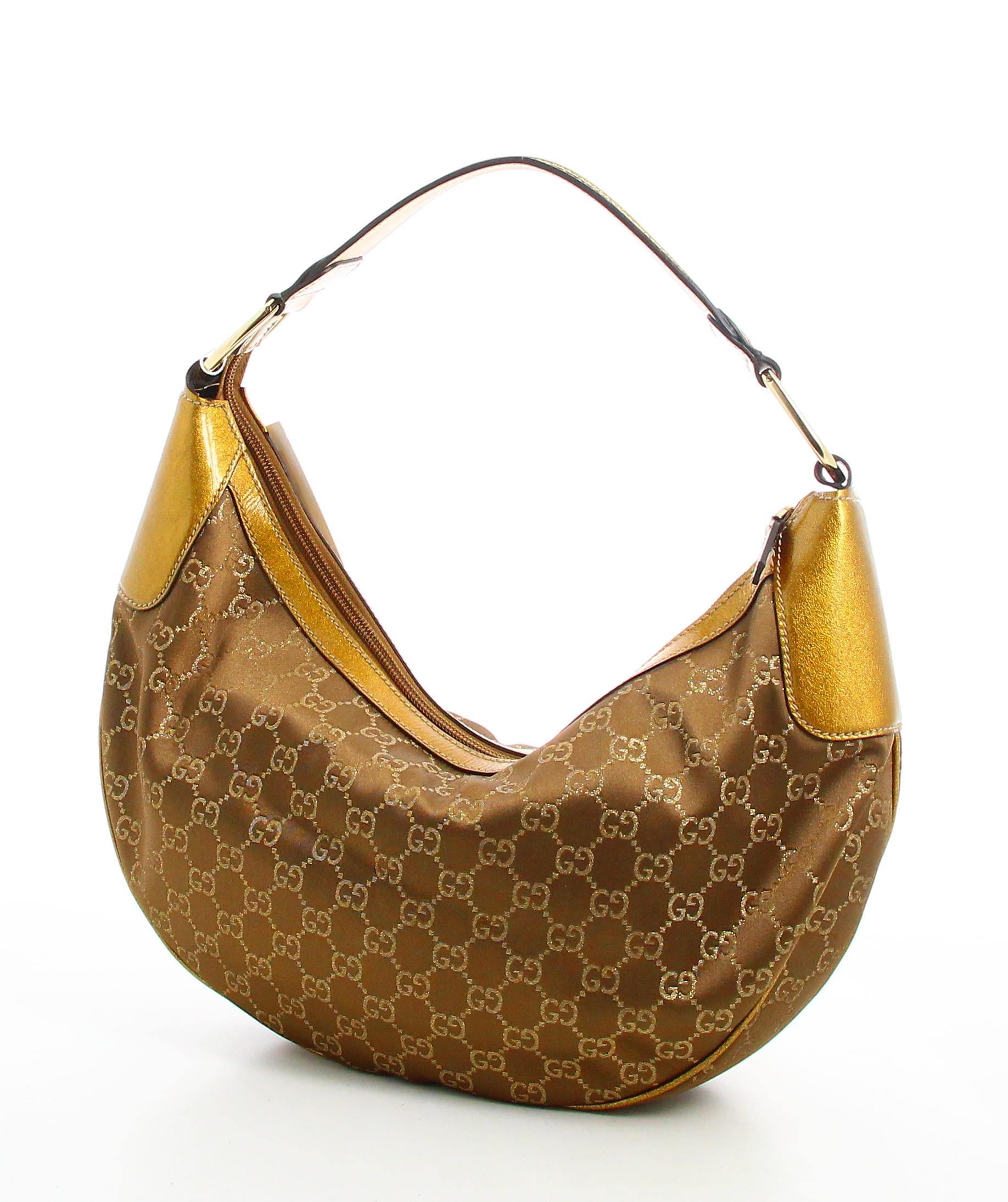 Gucci Lurex Golden Monogram Handbag  For Sale 1