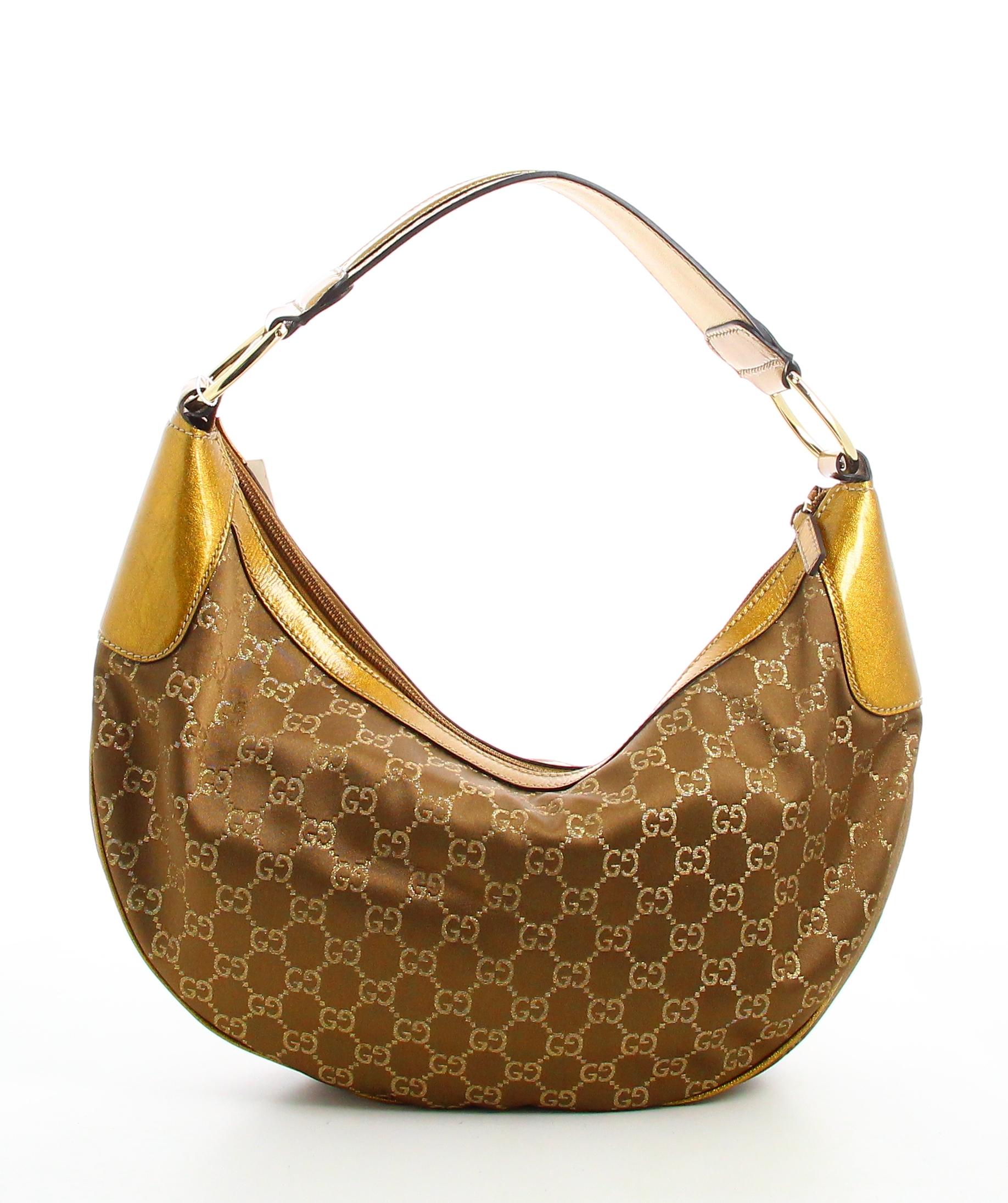 Gucci Lurex Golden Monogram Handbag  For Sale 2