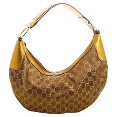Used Gucci Lurex Golden Monogram Handbag 