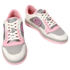 Gucci Mac80 Pink & Grey Calfskin Leather Sneakers