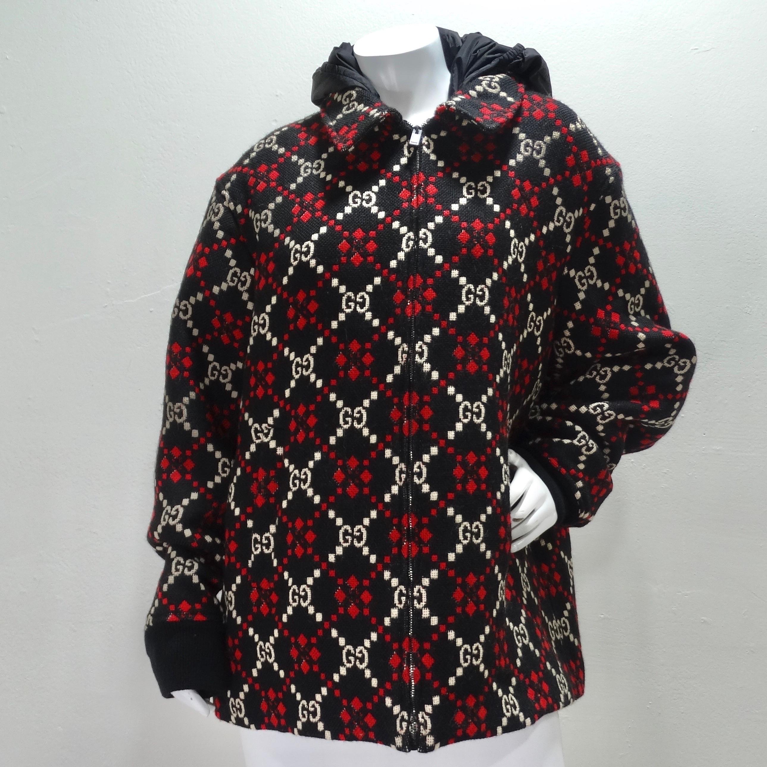 Gucci Macro GG Diamond Wool Jacket For Sale 5