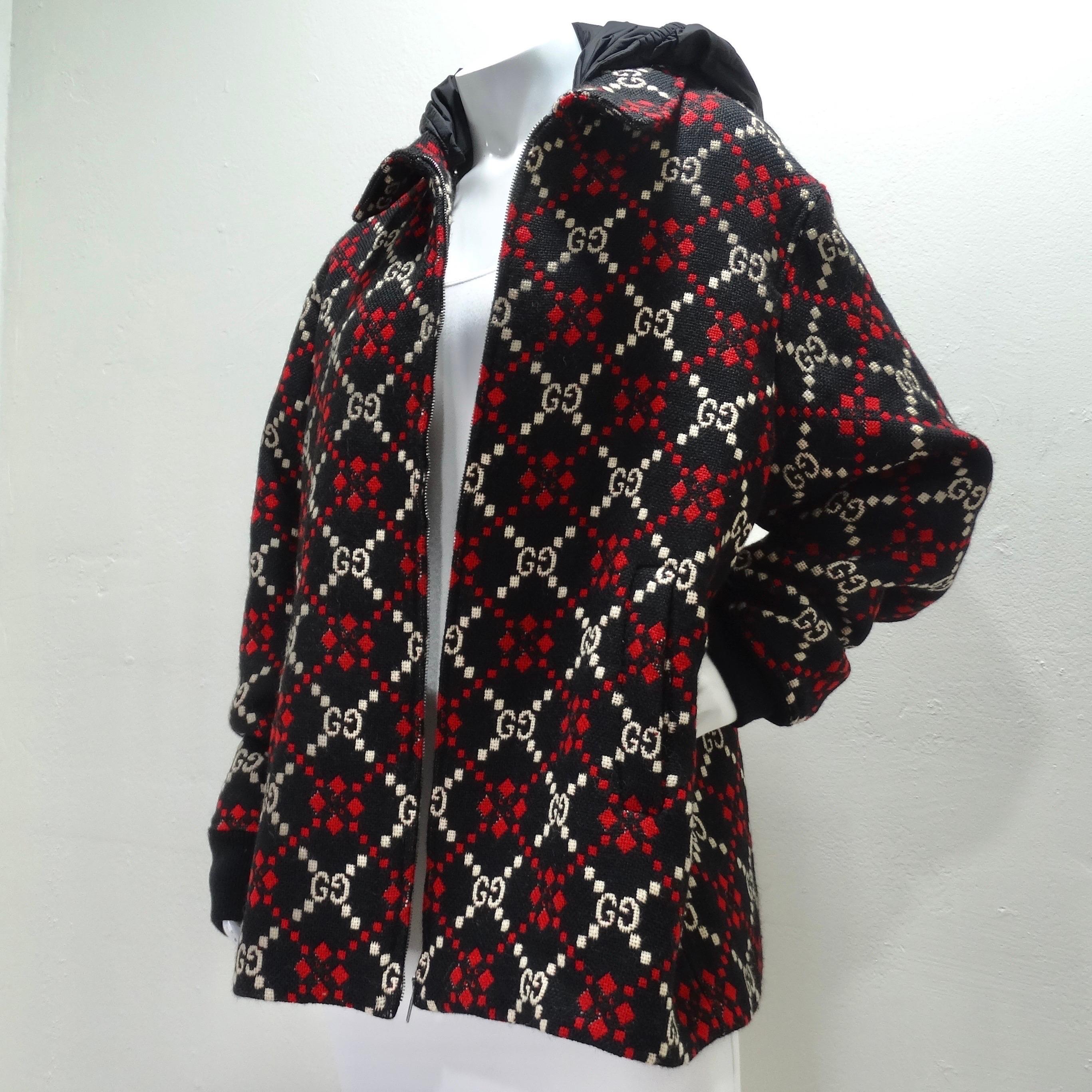 Gucci Macro GG Diamond Wool Jacket For Sale 6