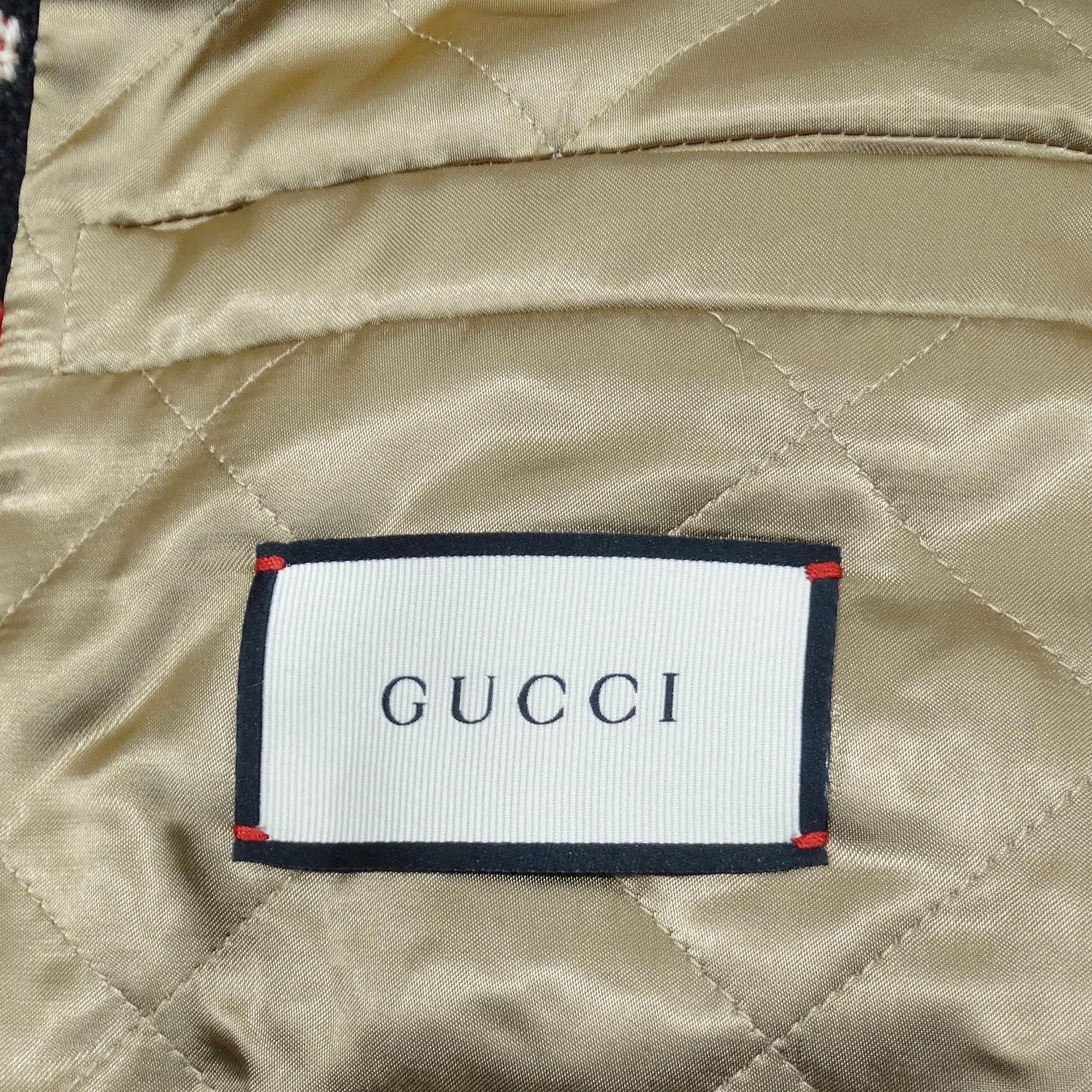 Gucci Macro GG Diamond Wool Jacket For Sale 8