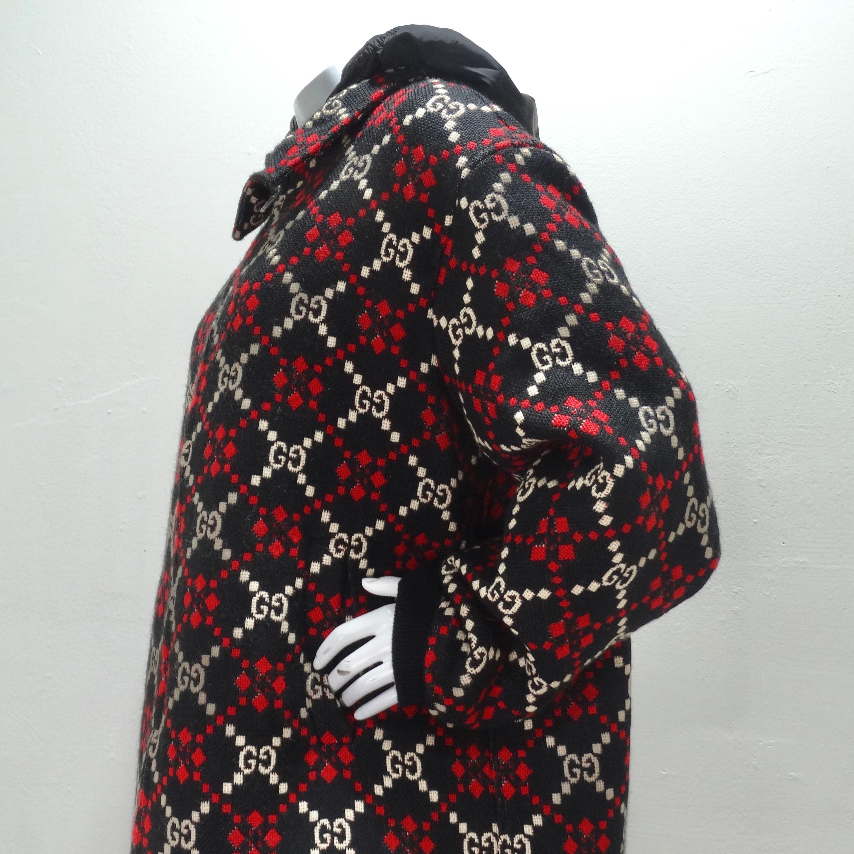 Gucci Macro GG Diamond Wool Jacket For Sale 2