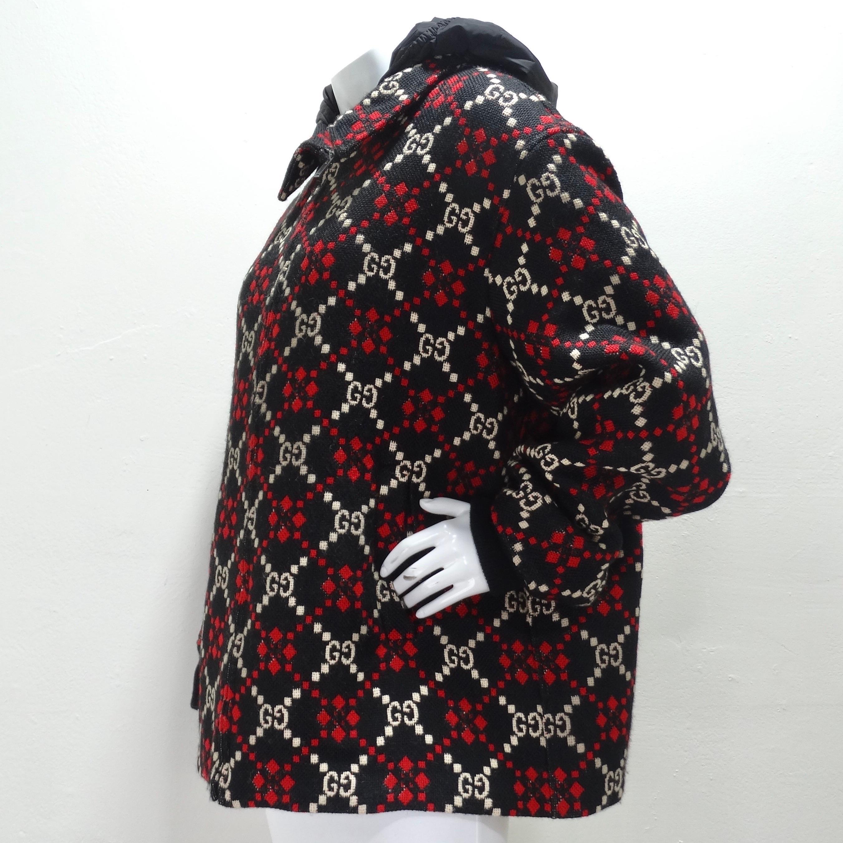 Gucci Macro GG Diamond Wool Jacket For Sale 3