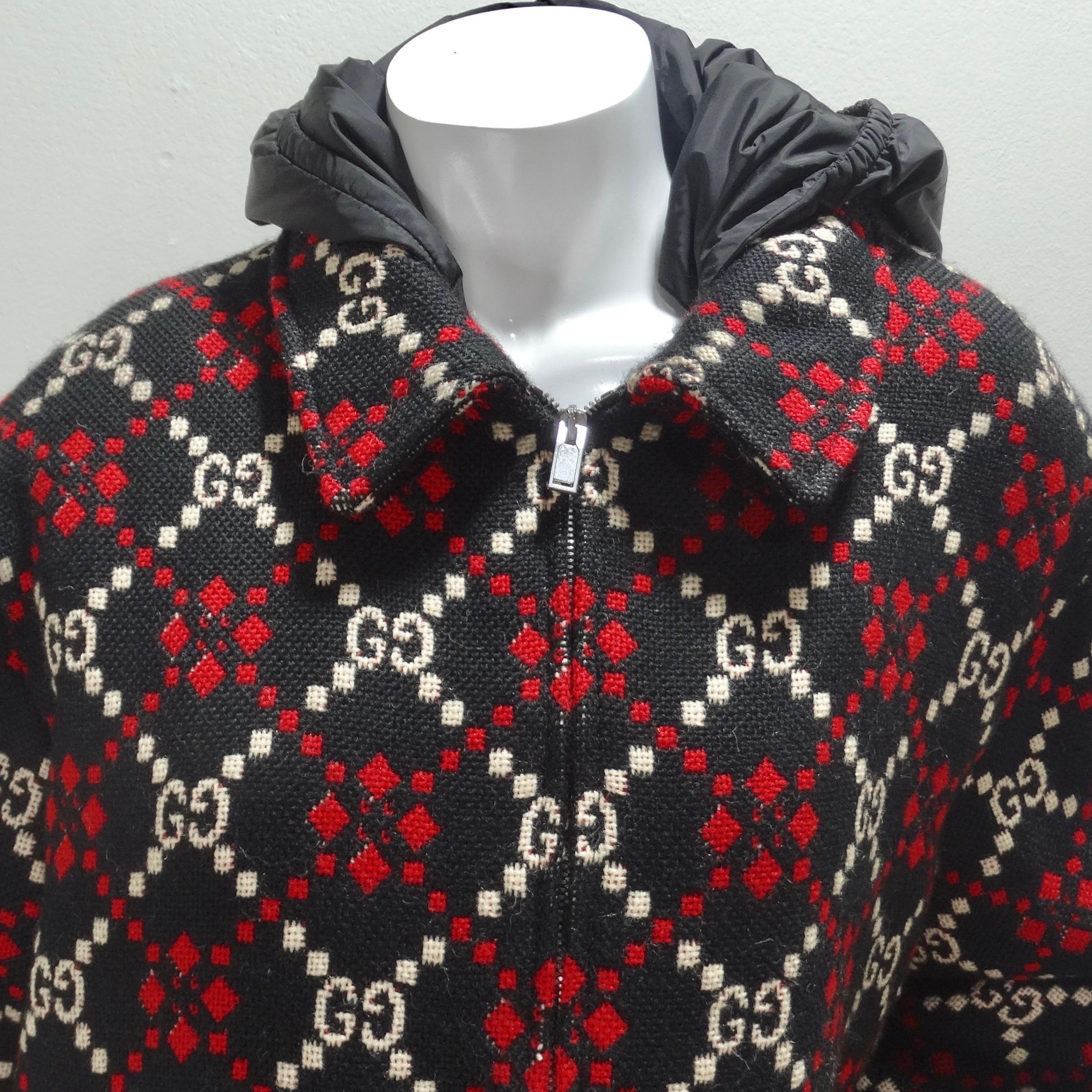 Gucci Macro GG Diamond Wool Jacket For Sale 4