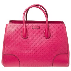 Gucci Magenta Diamante Leather Shopper Tote