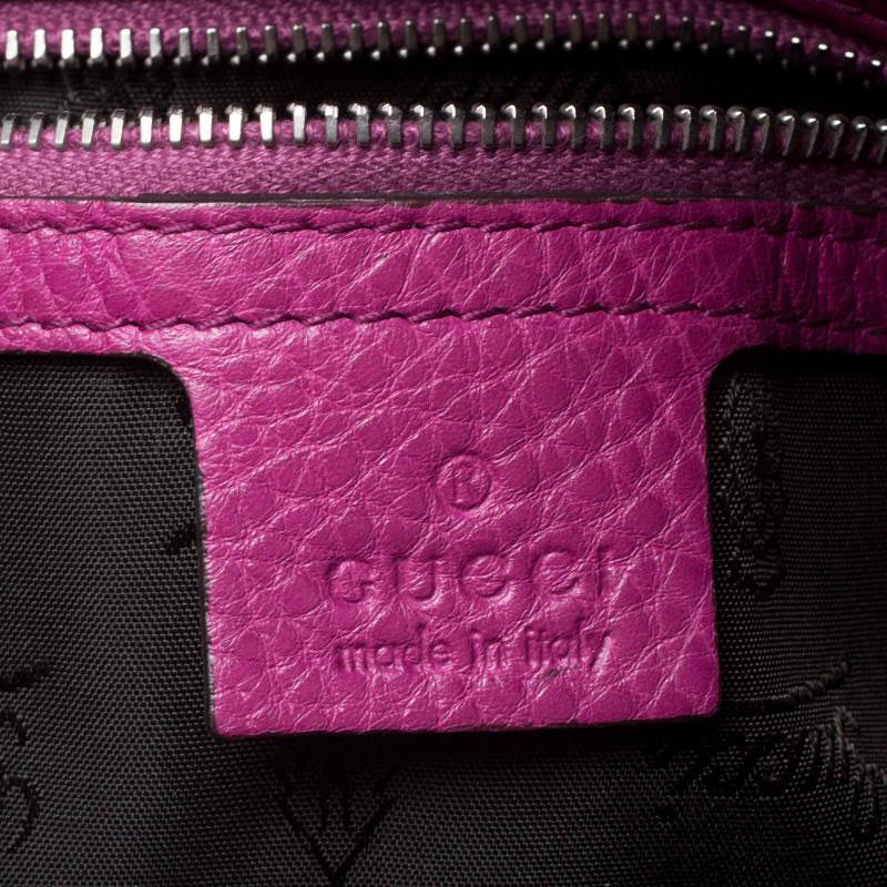 Gucci Magenta Guccissima Neoprene and Leather Medium Techno Tag Boston Bag 2