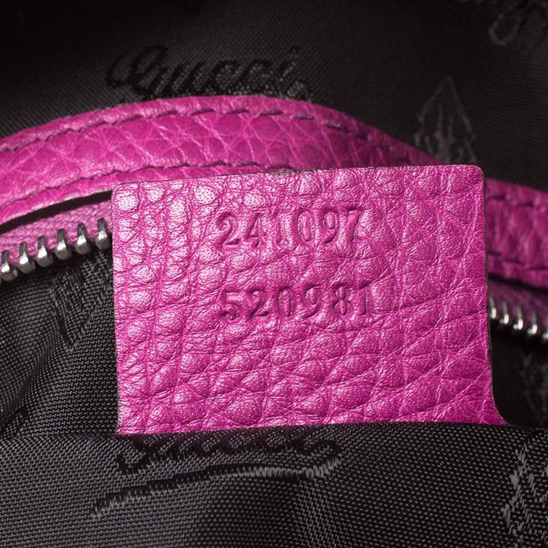 Gucci Magenta Guccissima Neoprene and Leather Medium Techno Tag Boston Bag 3