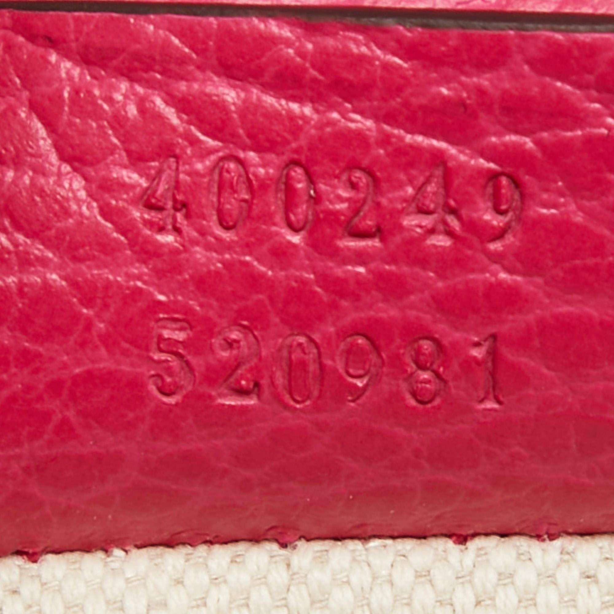 Gucci Magenta Leather Small Guccify Pearl Embellished Dionysus Shoulder Bag For Sale 5