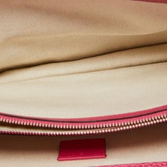 Gucci Magenta Leather Small Guccify Pearl Embellished Dionysus Shoulder Bag