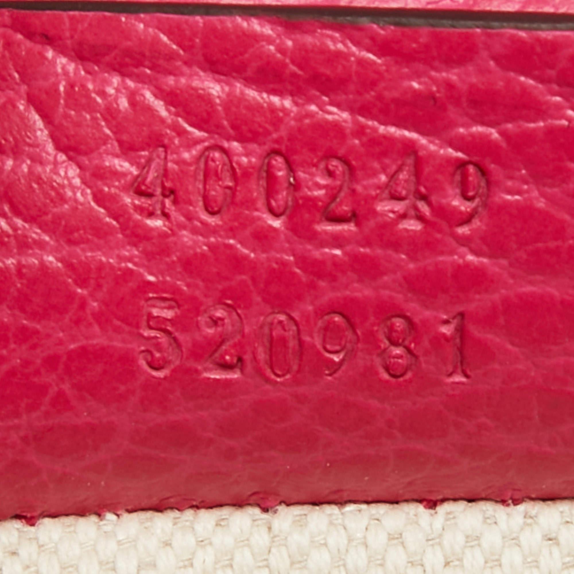 Gucci Magenta Leather Small Guccify Pearl Embellished Dionysus Shoulder Bag For Sale 2