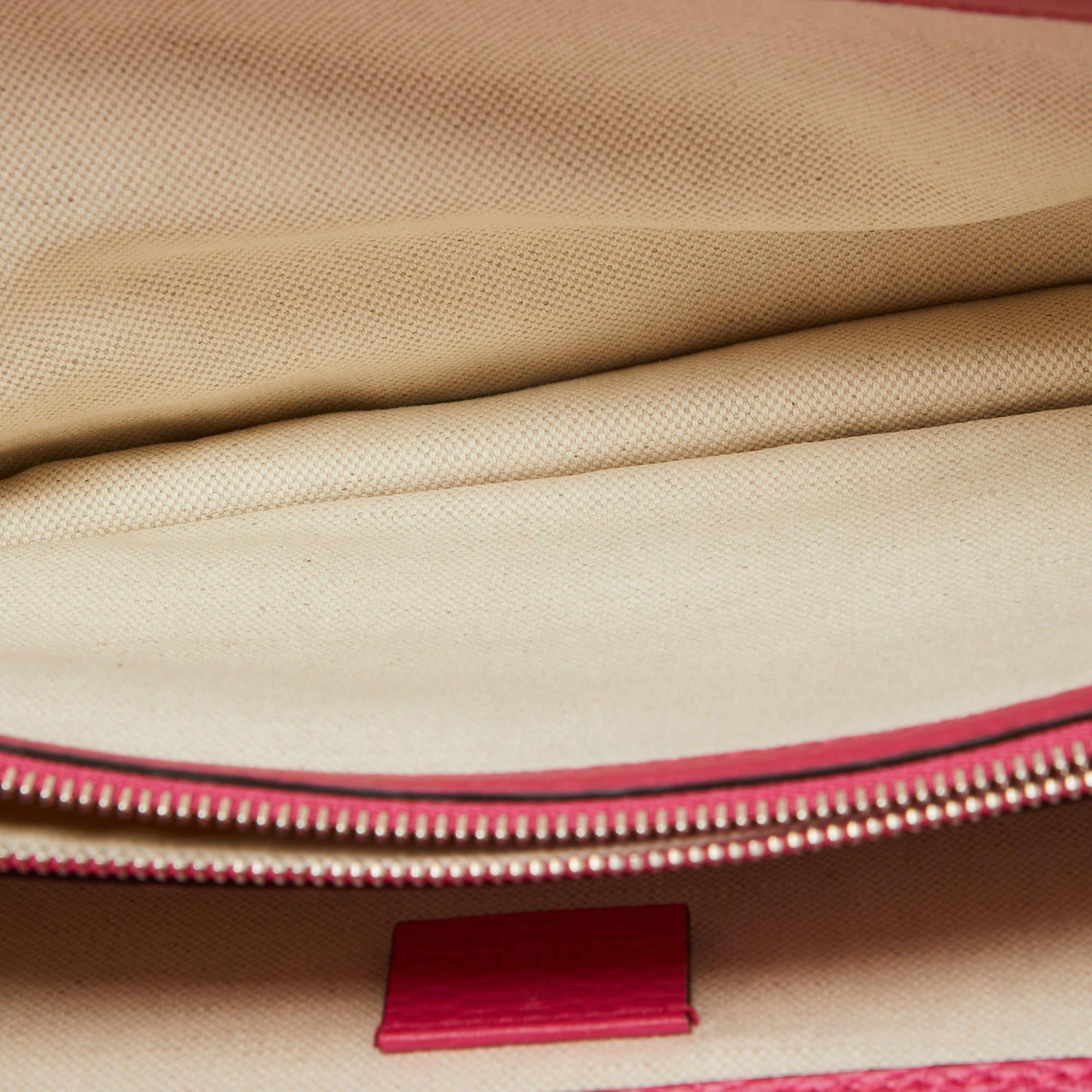 Gucci Magenta Leather Small Guccify Pearl Embellished Dionysus Shoulder Bag For Sale 2