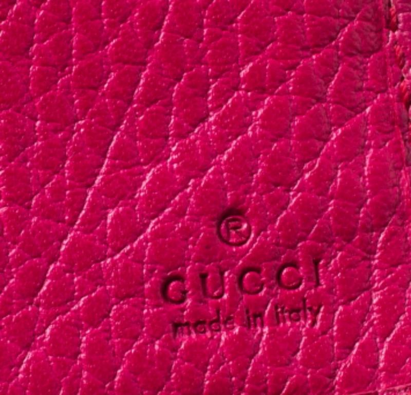 Gucci Magenta Leather Swing Continental Wallet For Sale 4