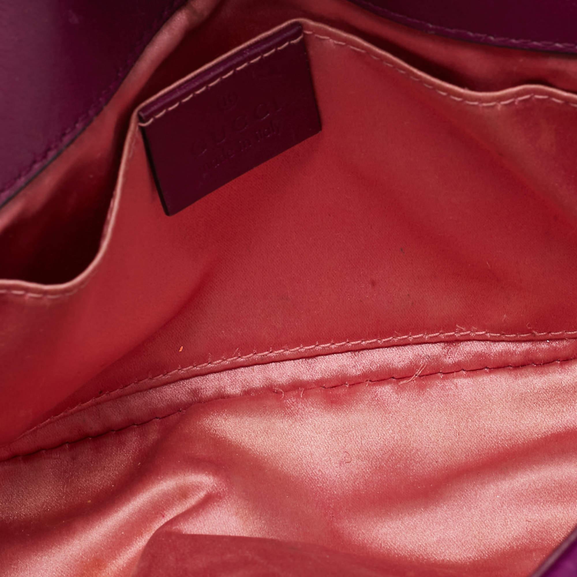Gucci Magenta Matelassé Velver Mini GG Marmont Shoulder Bag 8