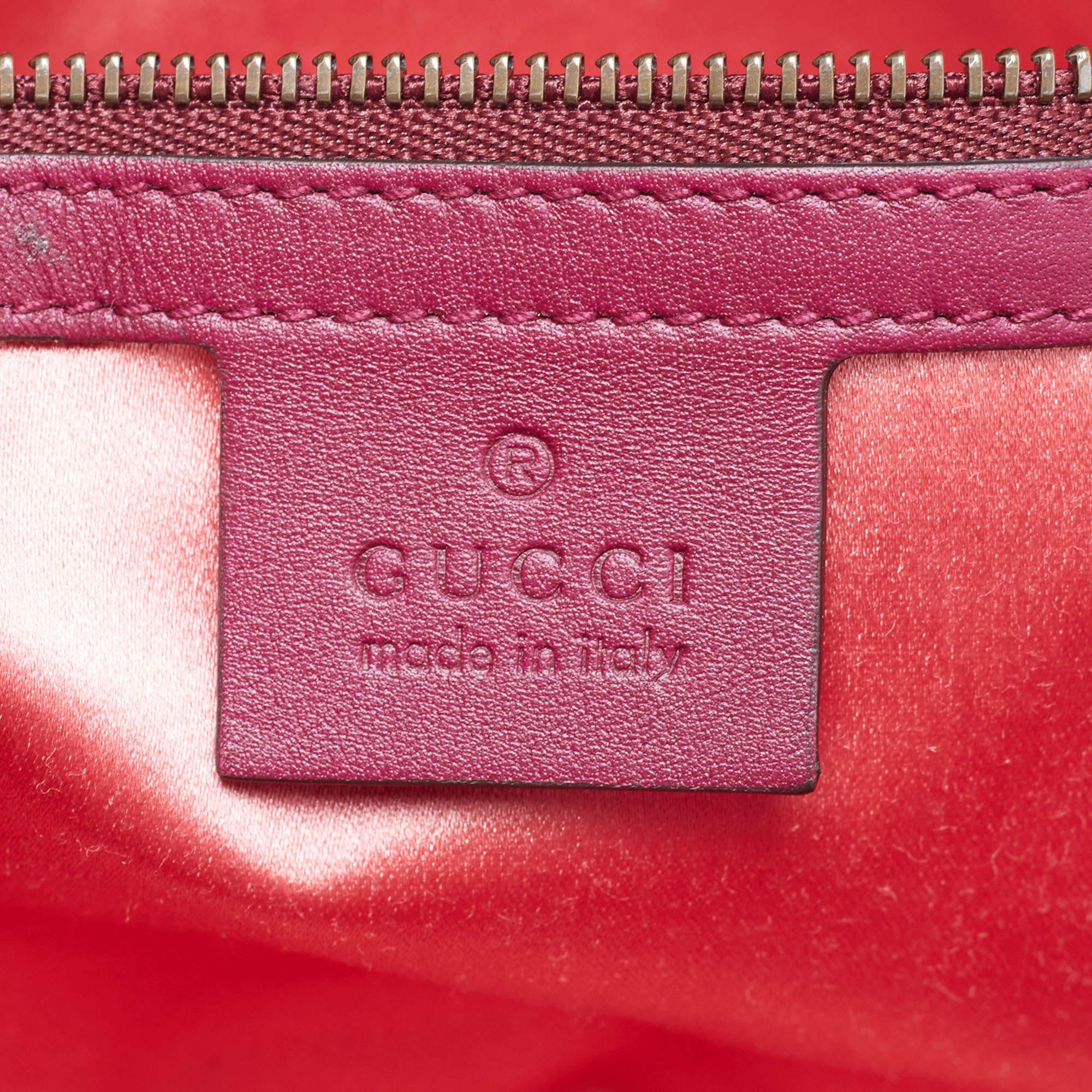 Gucci Magenta Matelassé Velvet Small GG Marmont Shoulder Bag 2