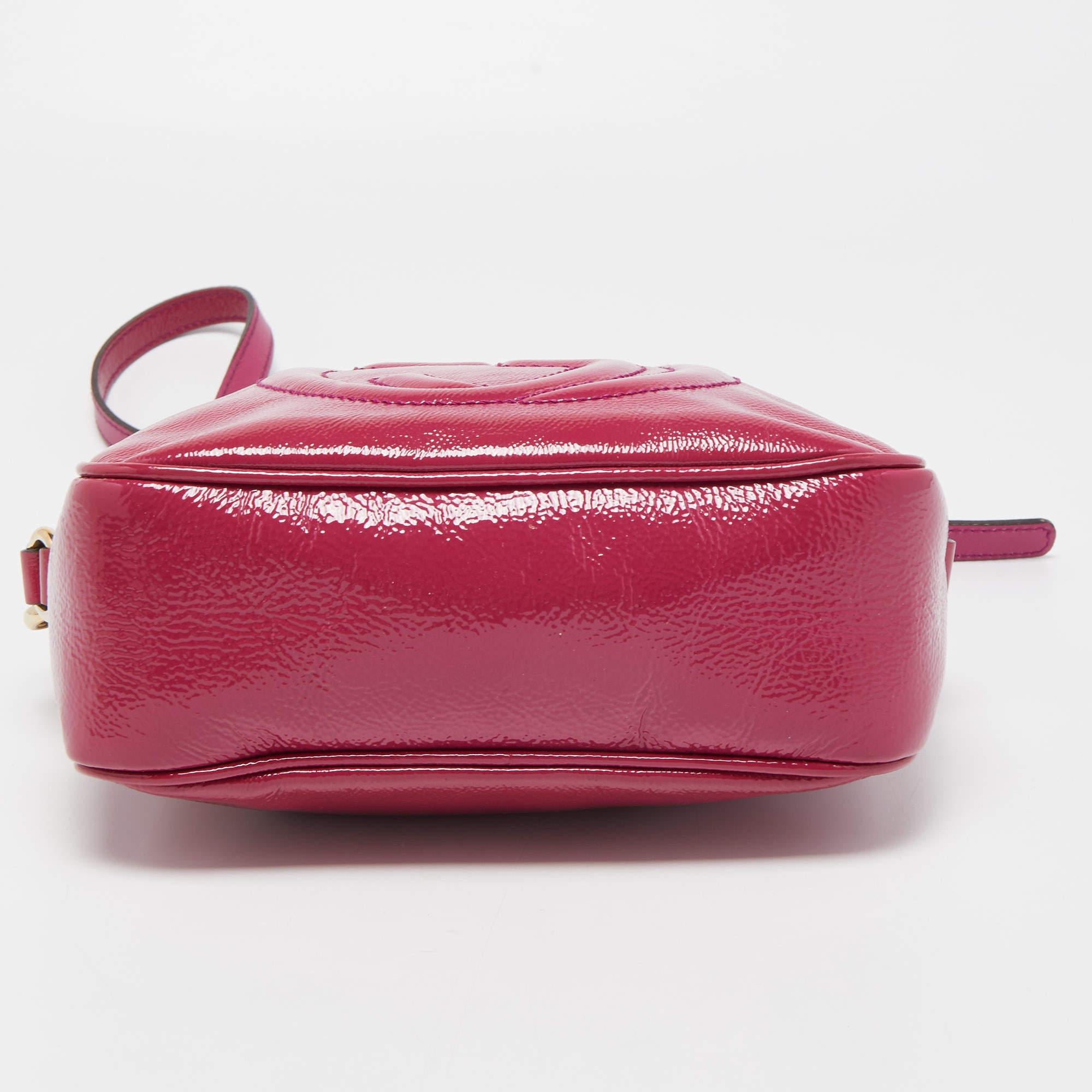 Gucci Magenta Patent Leather Small Soho Disco Crossbody Bag 8