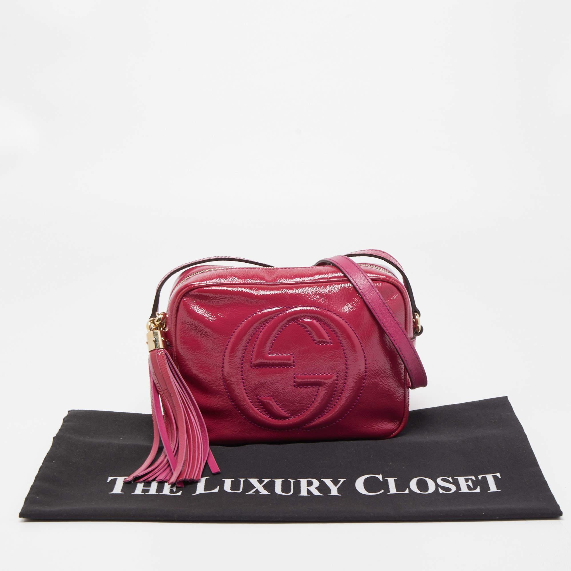 Gucci Magenta Patent Leather Small Soho Disco Crossbody Bag 9