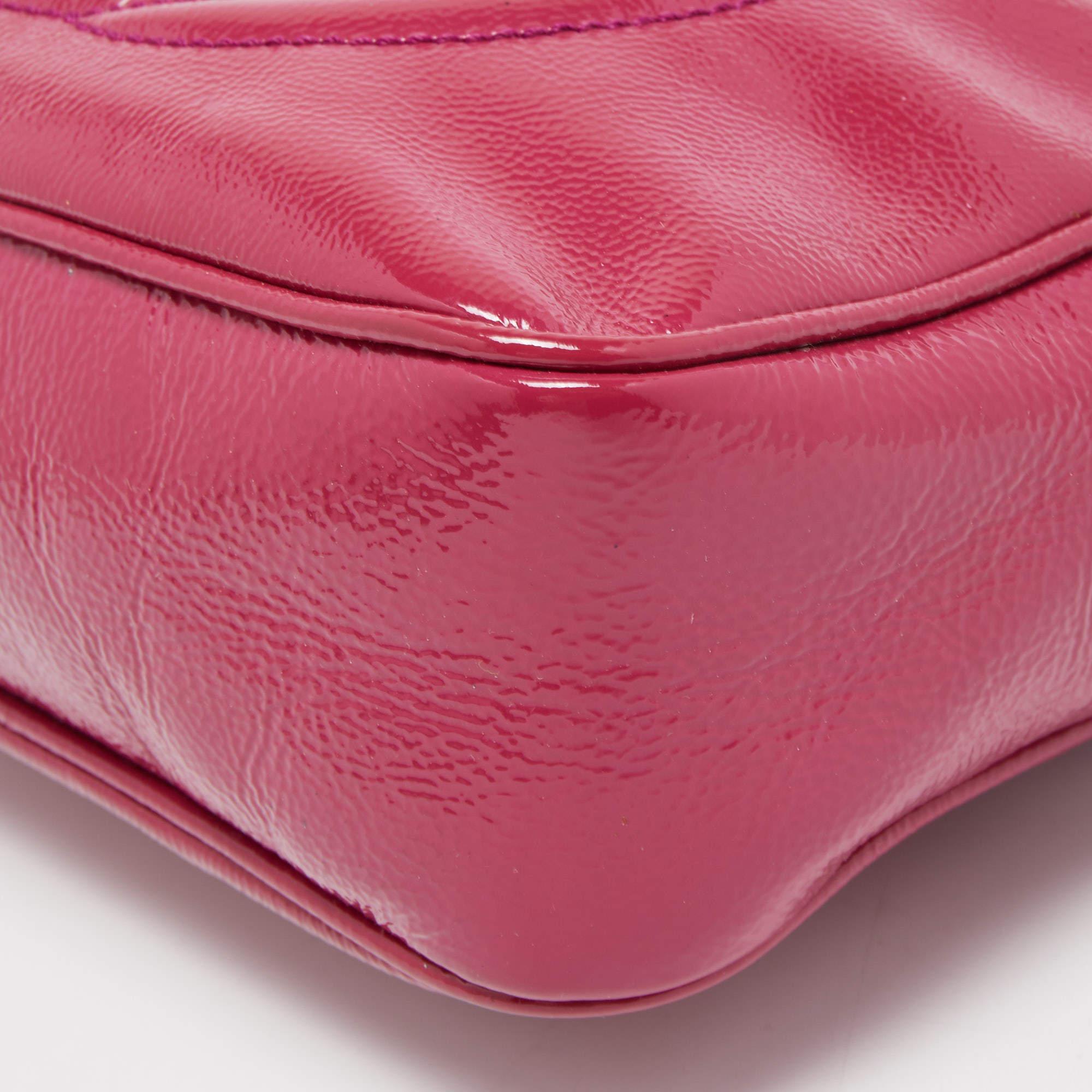 Gucci Magenta Patent Leather Small Soho Disco Crossbody Bag 5
