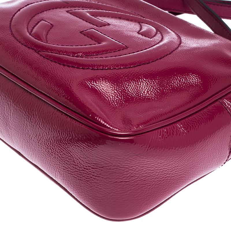 Gucci Magenta Patent Leather Small Soho Disco Shoulder Bag 4