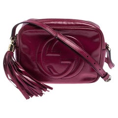 Gucci Magenta Patent Leather Small Soho Disco Shoulder Bag