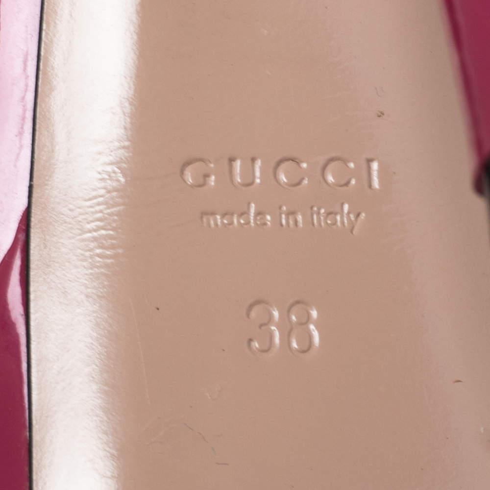 Women's Gucci Magenta Patent Leather Sofia Peep-Toe Slingback Sandals Size 38
