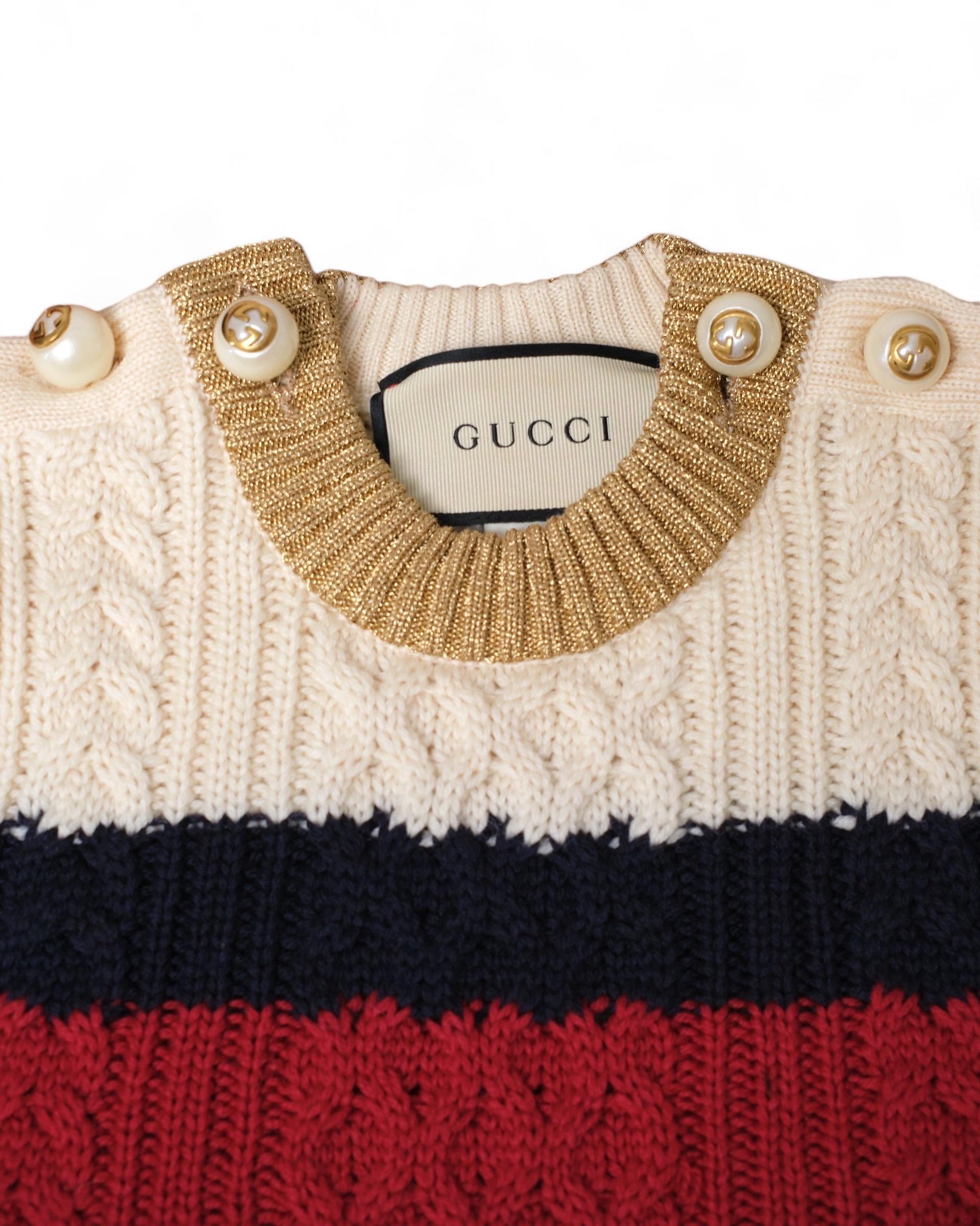 Gucci Maglione Fascia Web multicolore en vente 3