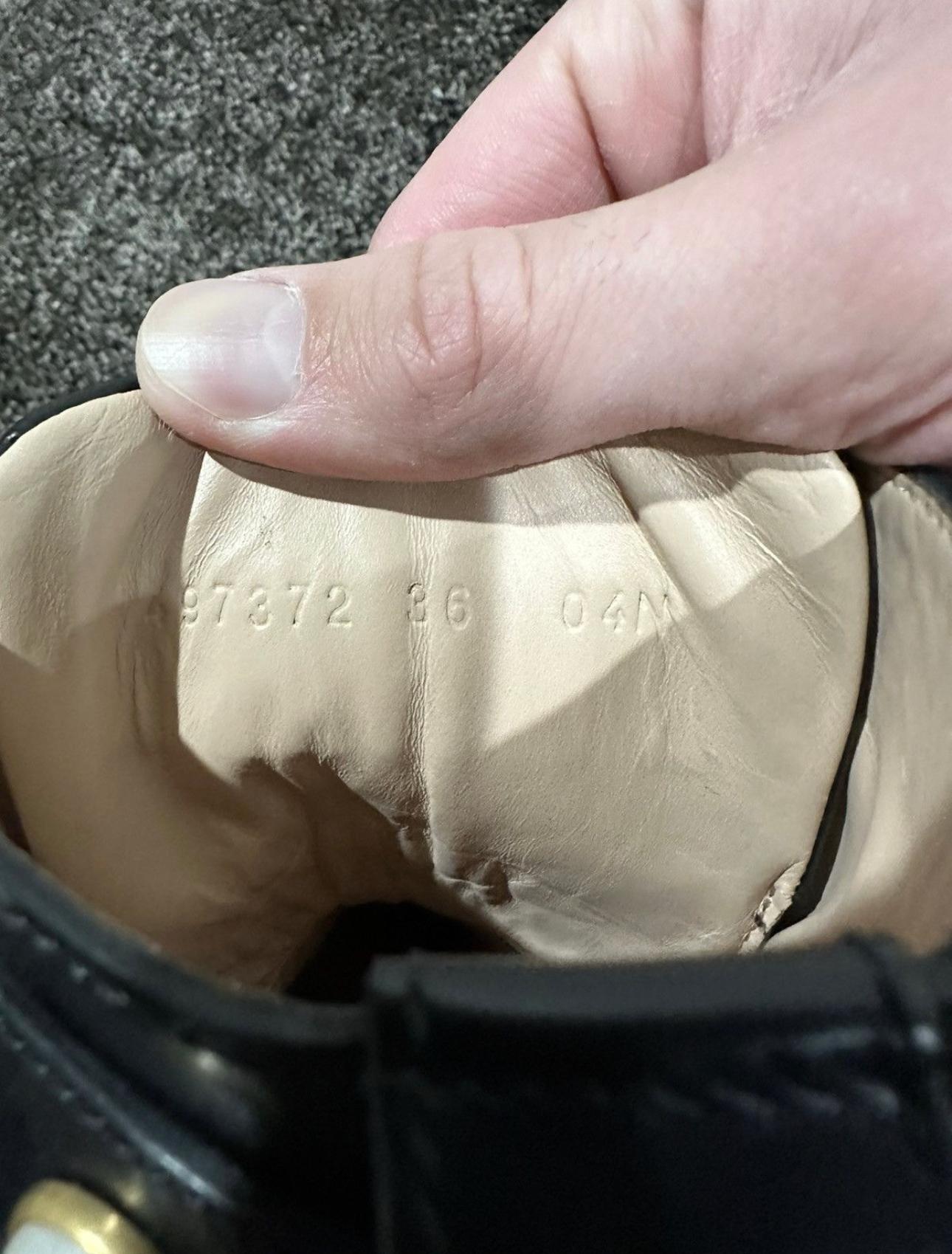 Gucci Magnum Calfskin Pearl Lace Up Combat Ankle Black Boots For Sale 5