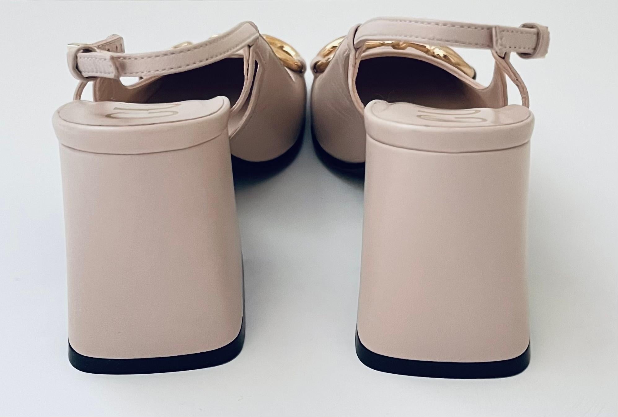 Gucci Malaga Horsebit Skin Rose Kid Leather Pumps Heels In New Condition For Sale In London, GB