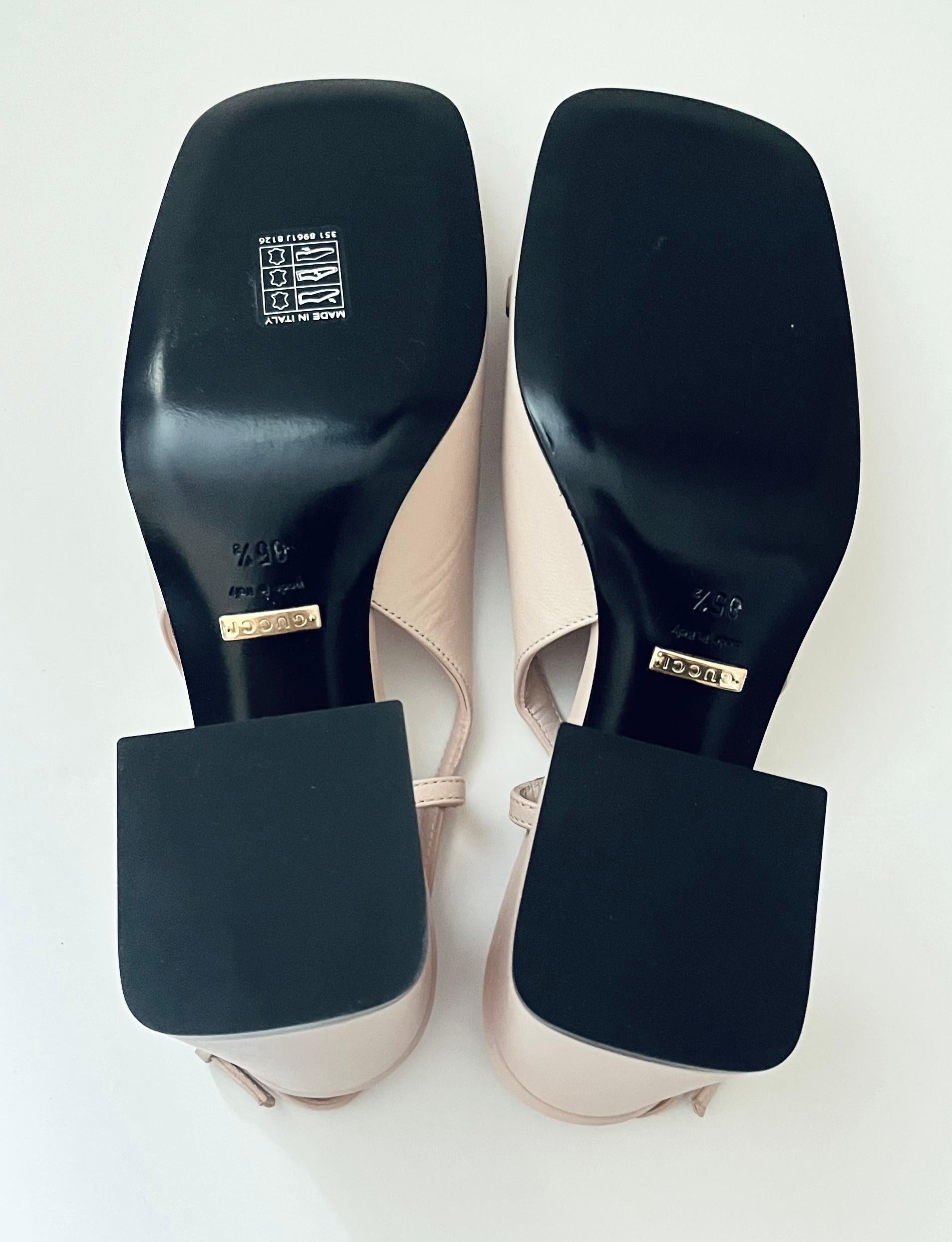 Women's Gucci Malaga Horsebit Skin Rose Kid Leather Pumps Heels For Sale