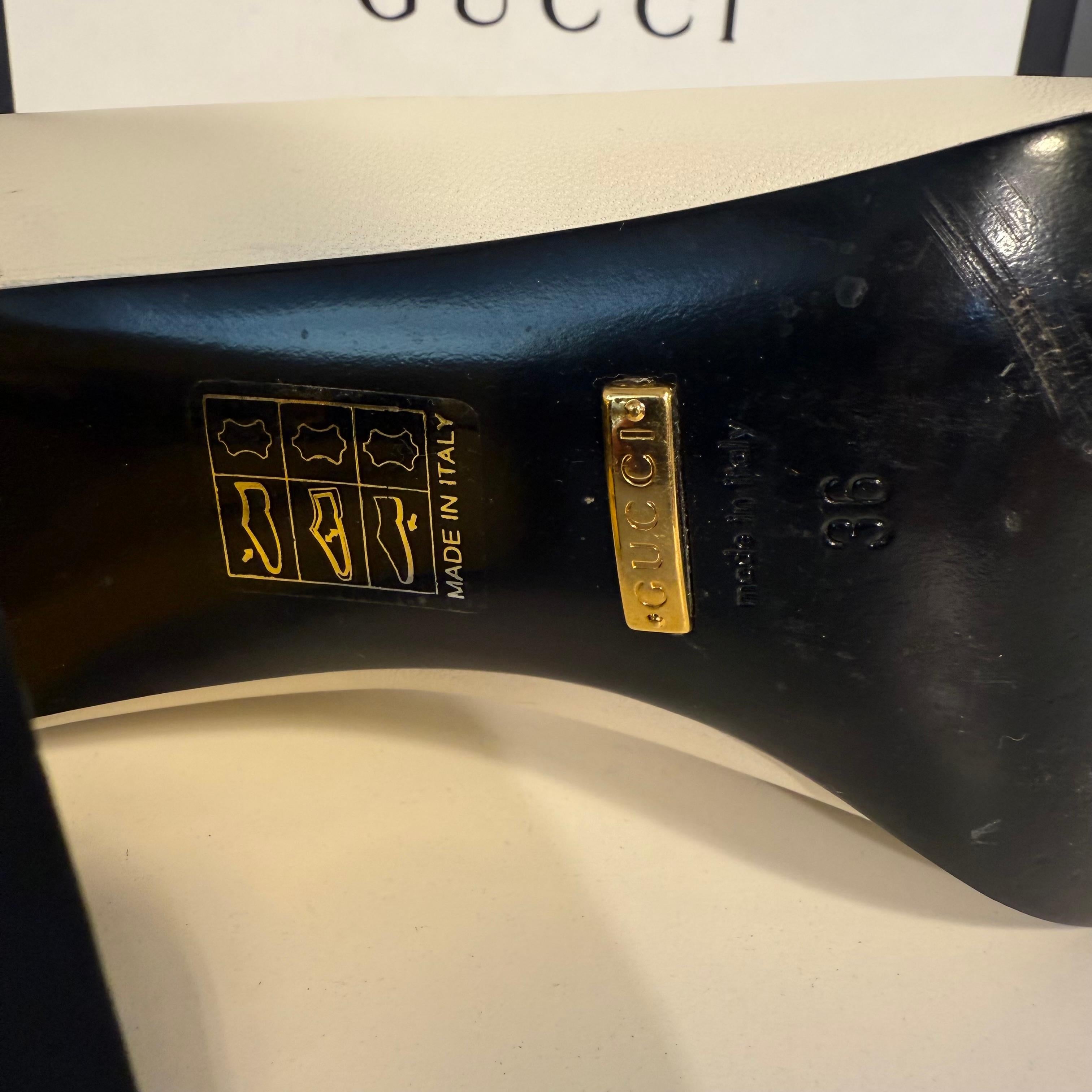 Gucci Malaga - Scarpe in pelle bianca IT 36 in vendita 5