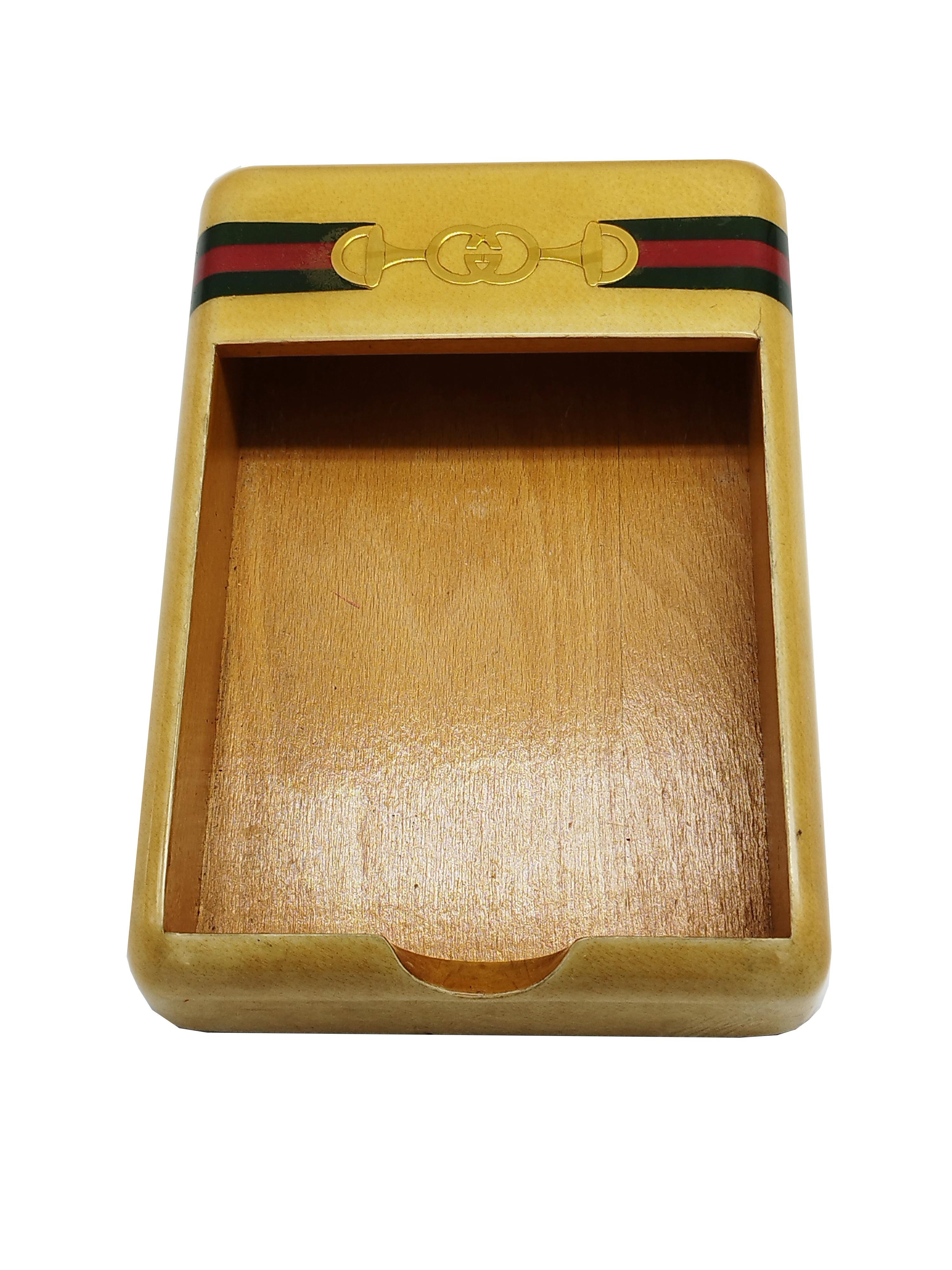 Mid-Century Modern Plateau de rangement en bois d'érable Gucci, Italie, 1970 en vente