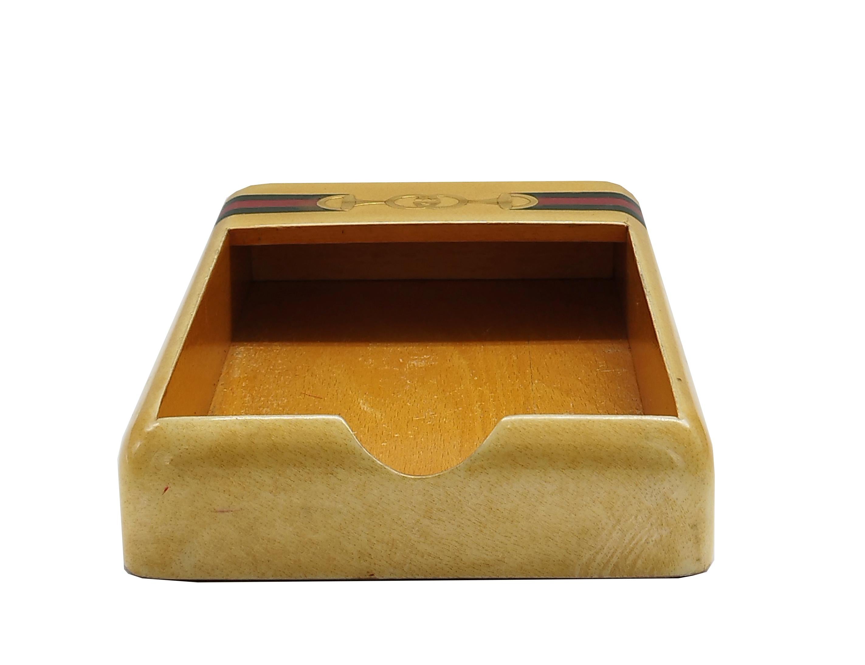 Gucci Maple Wood Tidy Tray, Italy, 1970s In Good Condition For Sale In Naples, IT