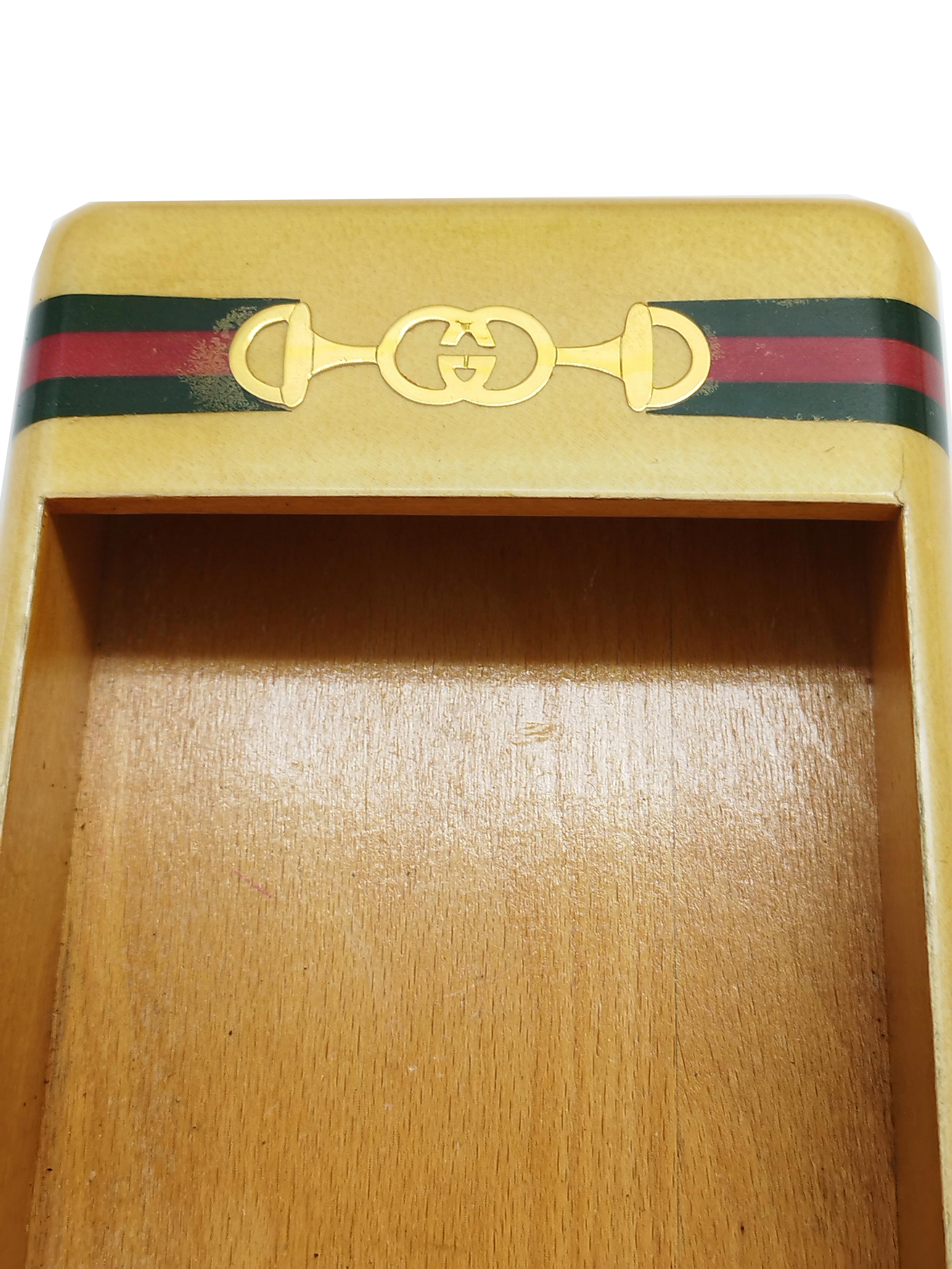 Late 20th Century Gucci Maple Wood Tidy Tray, Italy, 1970s For Sale