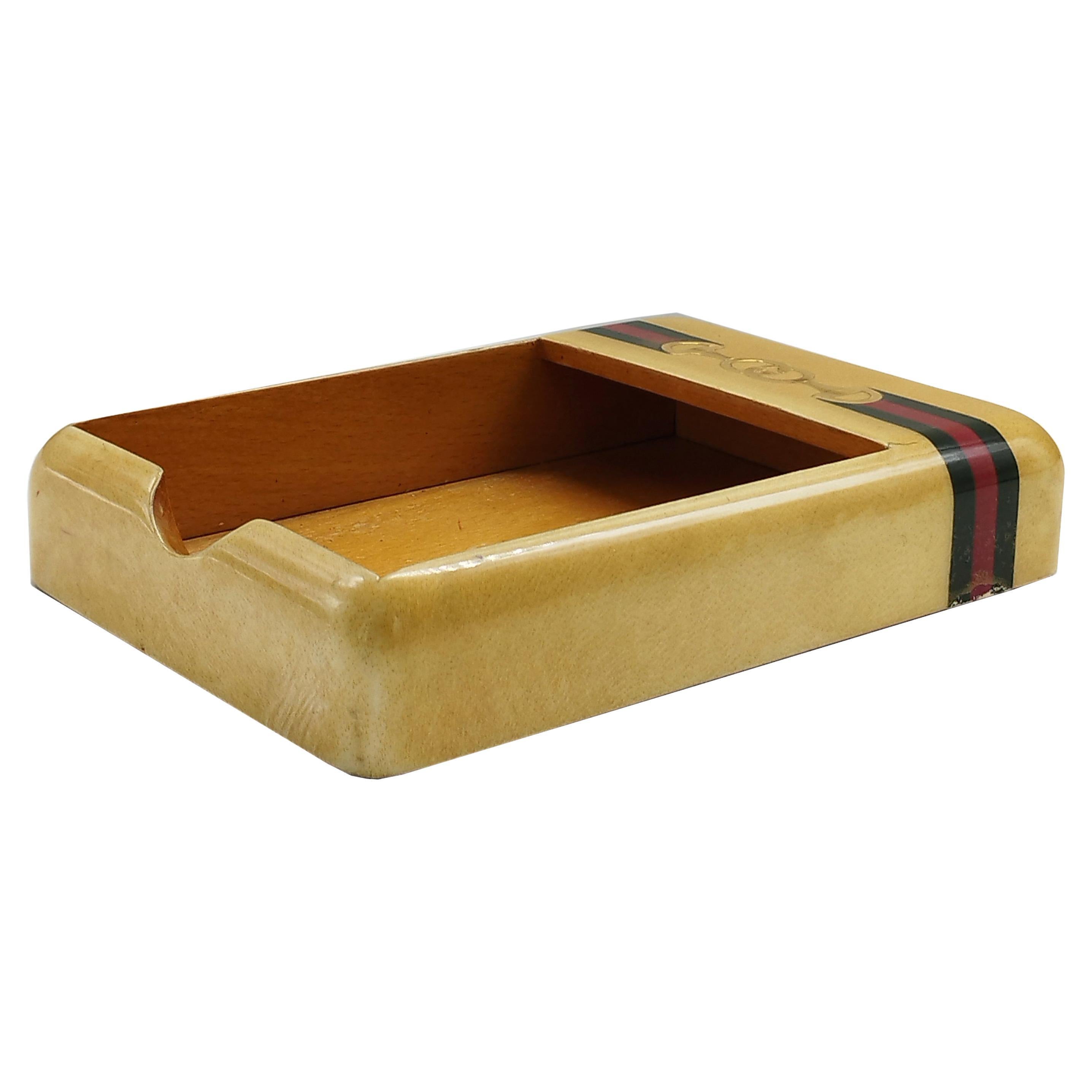 Gucci Maple Wood Tidy Tray, Italy, 1970s For Sale