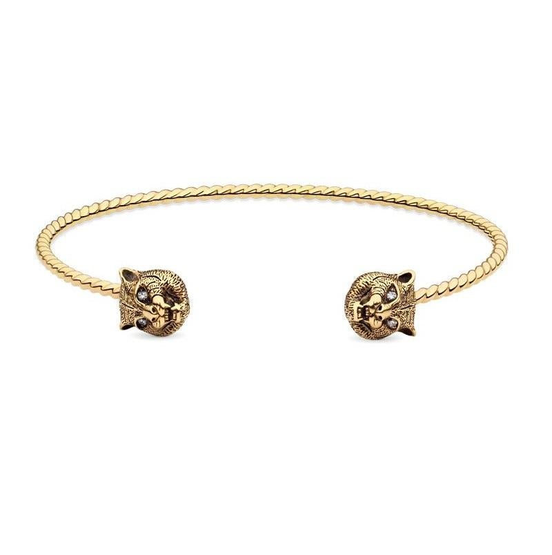 Gucci Diamond Eyed Marche Des Merveilles Tiger Manschettenknopf Armband in 18k Gelbgold 
Armband Größe 17cm
YBA526320001


