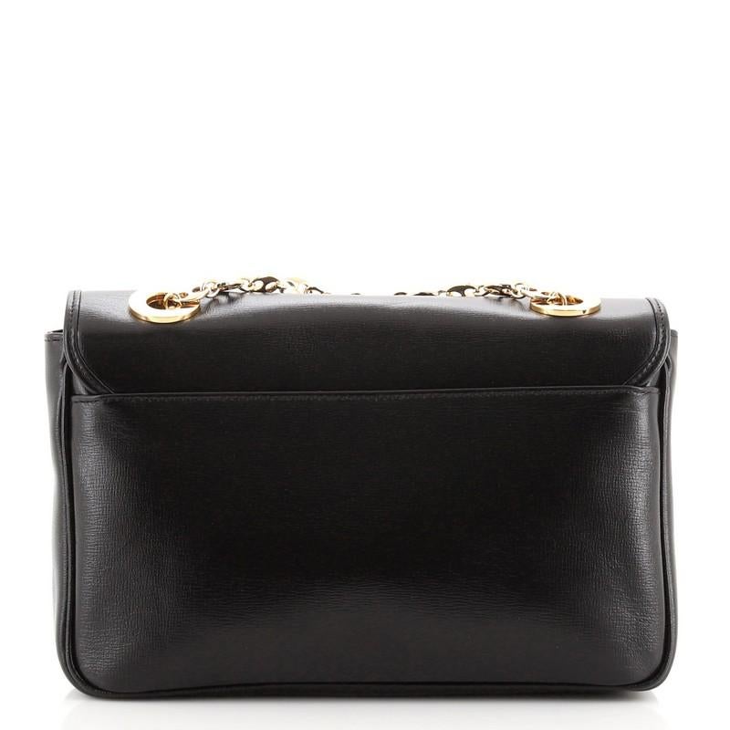 Black Gucci Marina Chain Flap Bag Leather Small