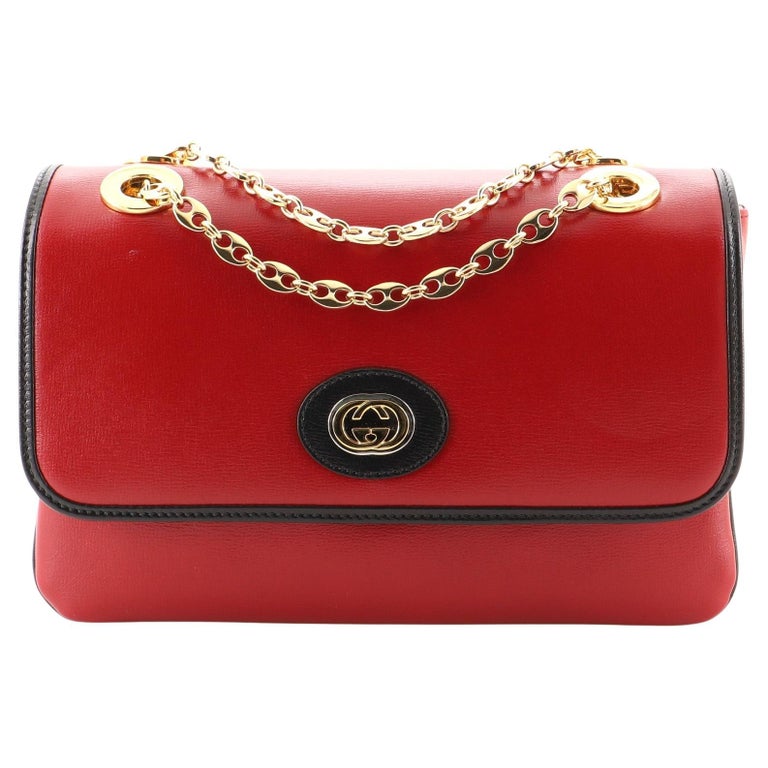 Gucci Marina Chain Flap Bag Leather Small at 1stDibs