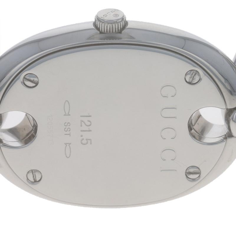 Gucci Marina Chain Ladies Wristwatch 121.5 - Sterling 925 Black Enamel Quartz 1