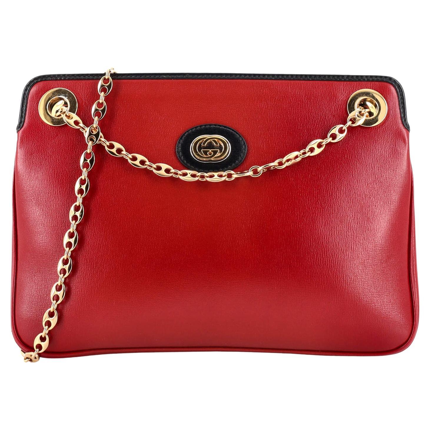 Vintage Gucci Satin XXS Red Mini Bag with Bamboo Handle and Gold Chain at  1stDibs