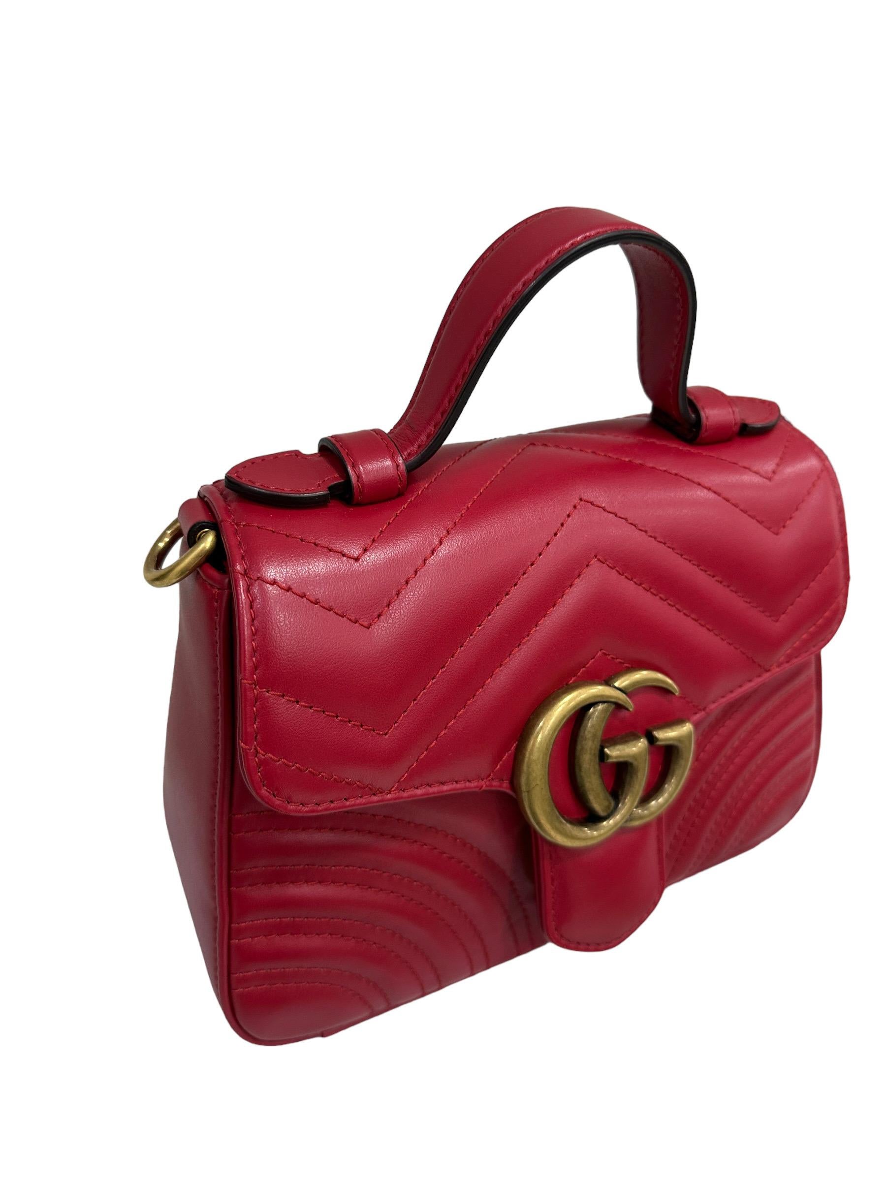Gucci Marmont 20 Handle Rossa In Good Condition In Torre Del Greco, IT