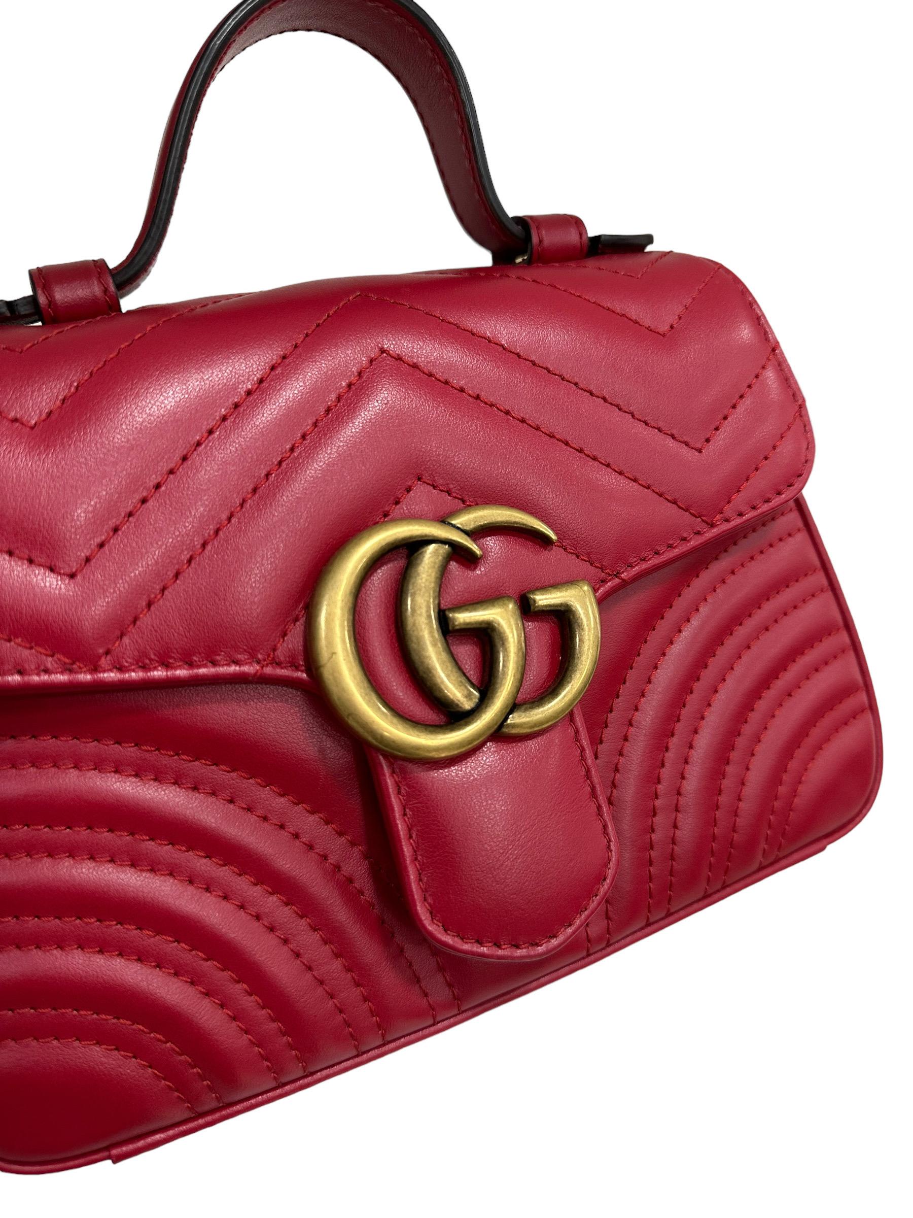 Women's Gucci Marmont 20 Handle Rossa