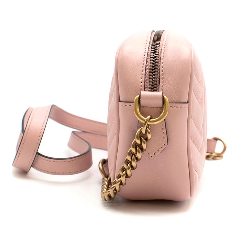 Gucci Marmont Baby Pink Matelasse Mini Camera Bag at 1stdibs