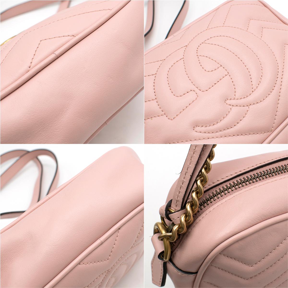 Women's Gucci Marmont Baby Pink Matelasse Mini Camera Bag
