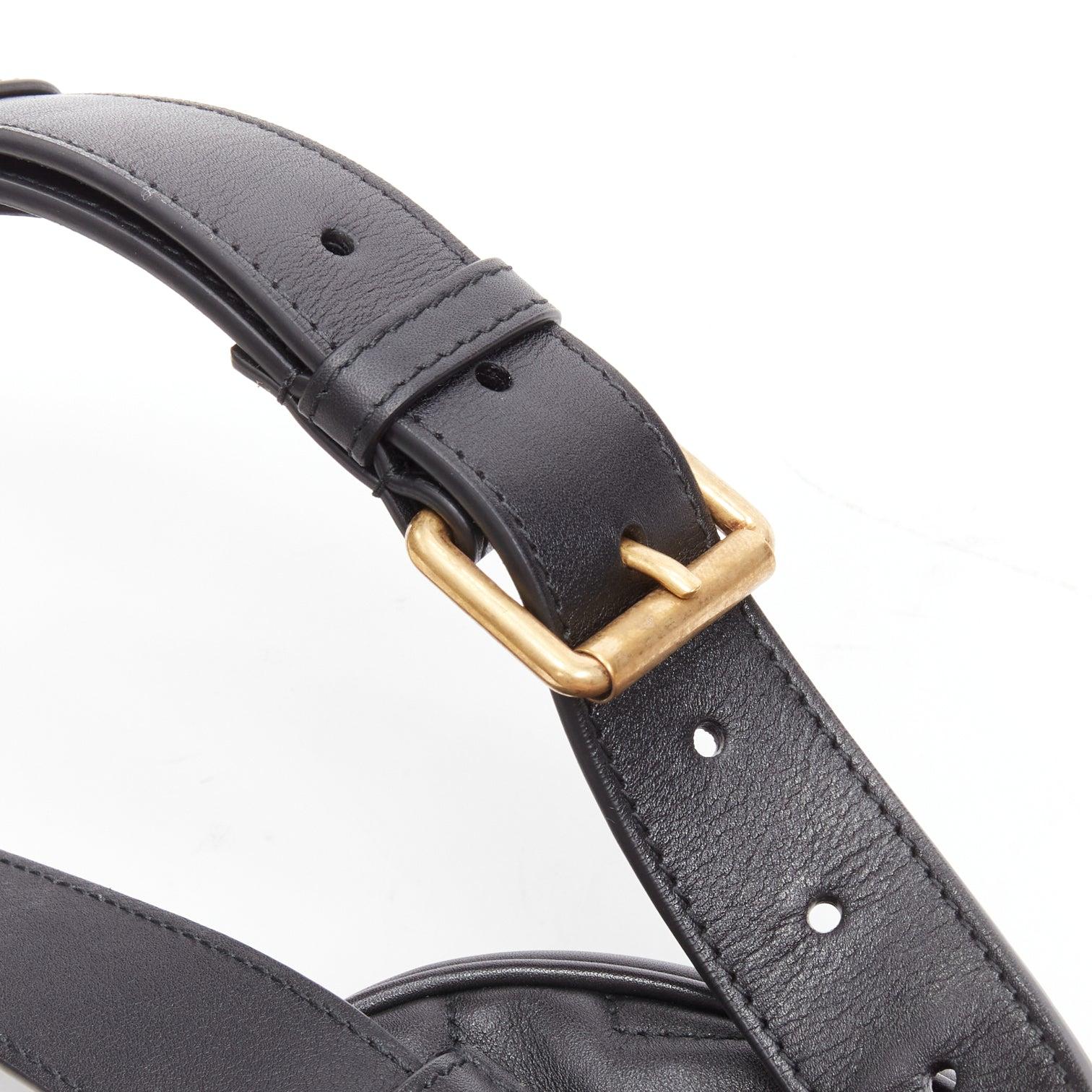 GUCCI Marmont black GG logo Matelasse leather round small belt bag 1